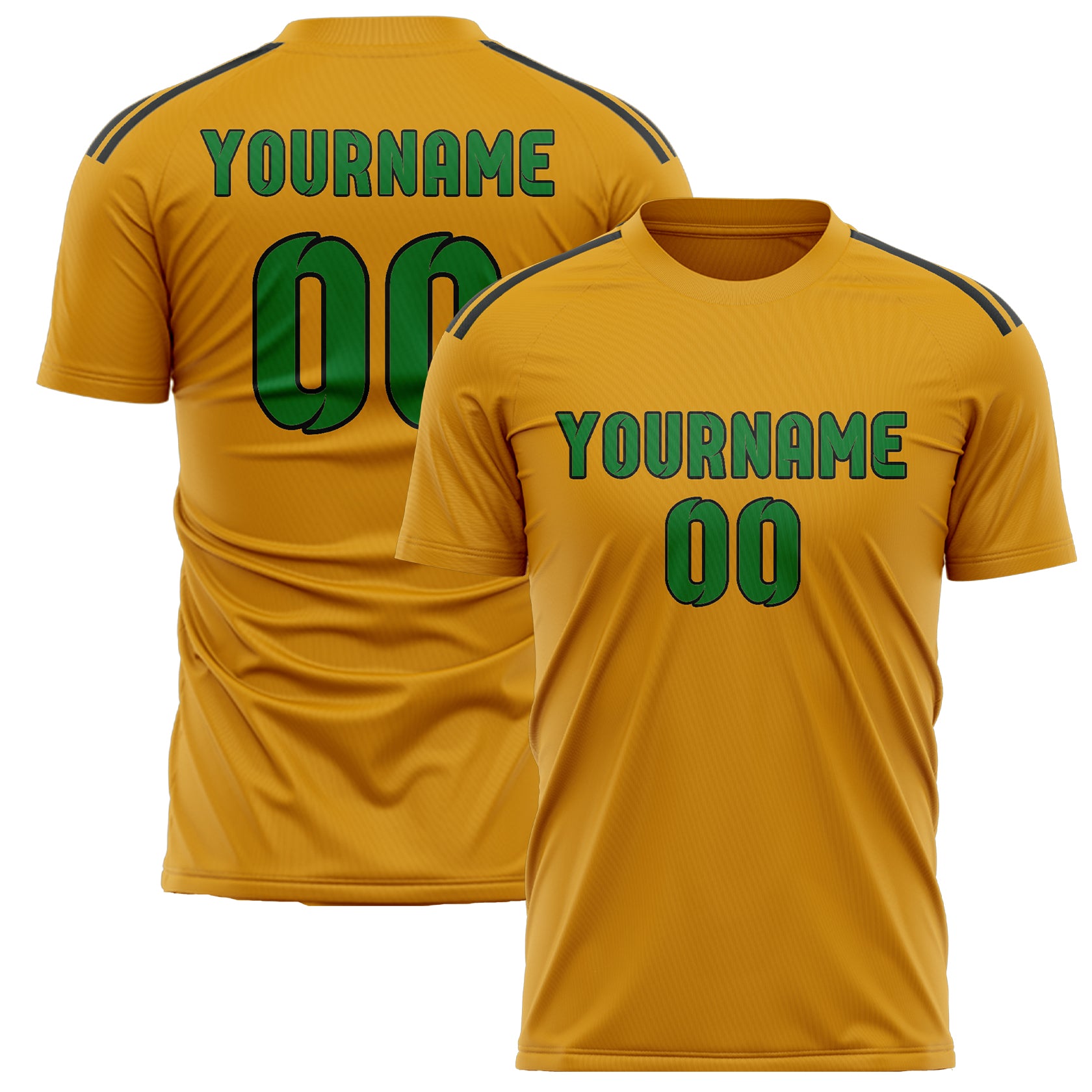Maillot de football personnalisé jaune et vert émeraude