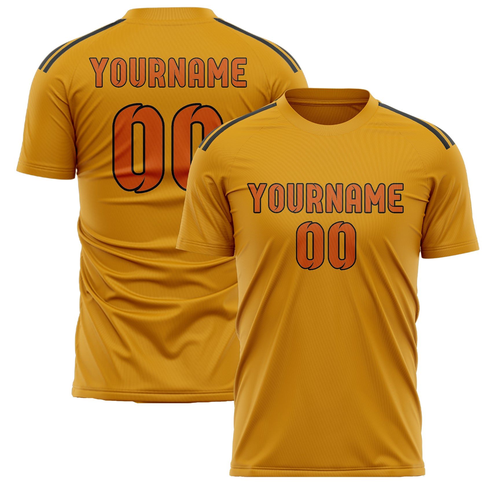 Maillot de football personnalisé jaune orange