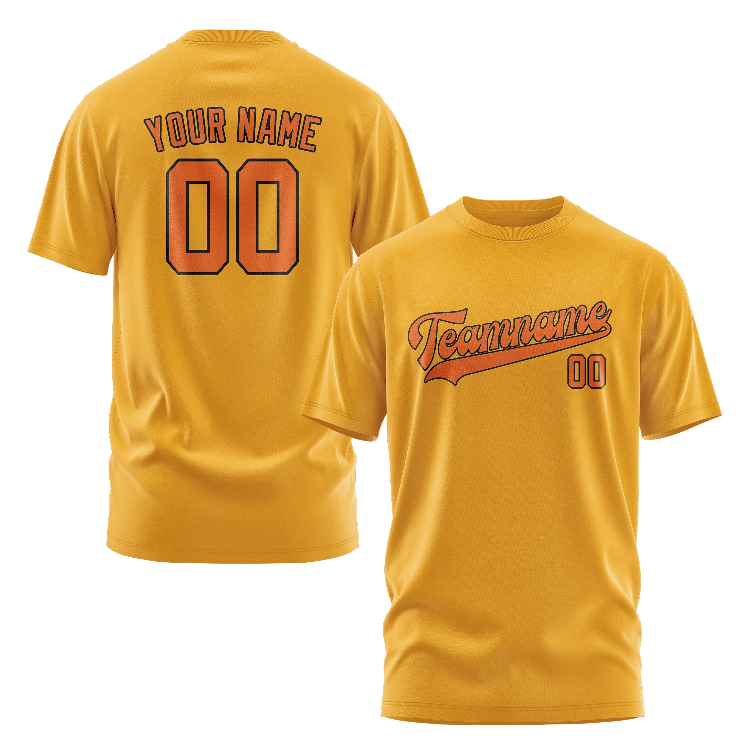 T-shirt personnalisé jaune orange