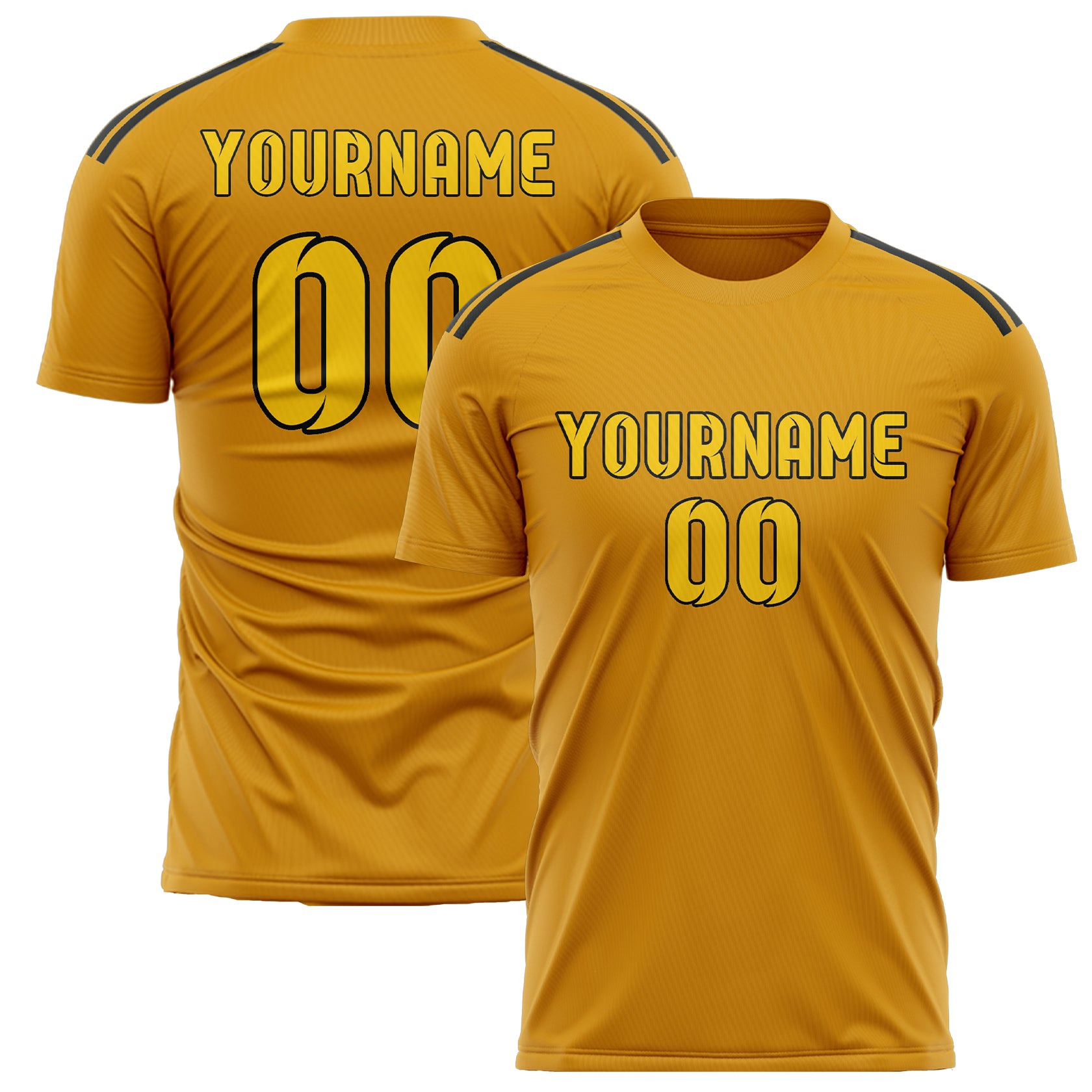 Maillot de football personnalisé jaune et or