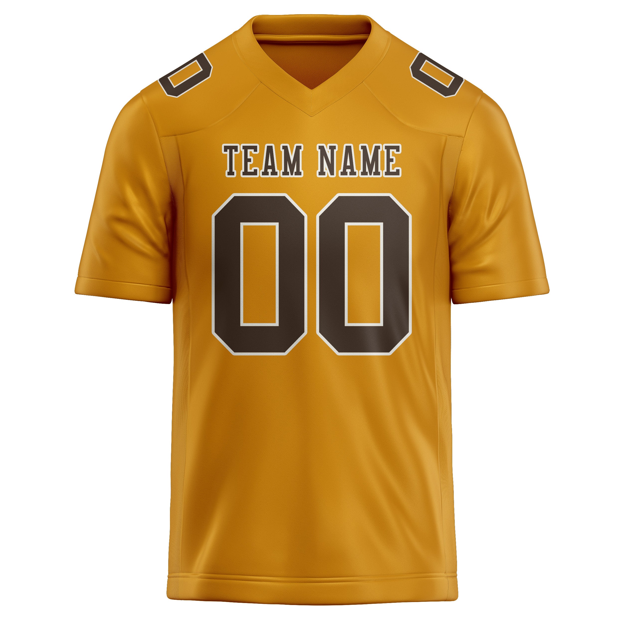 Maillot de football personnalisé jaune et marron