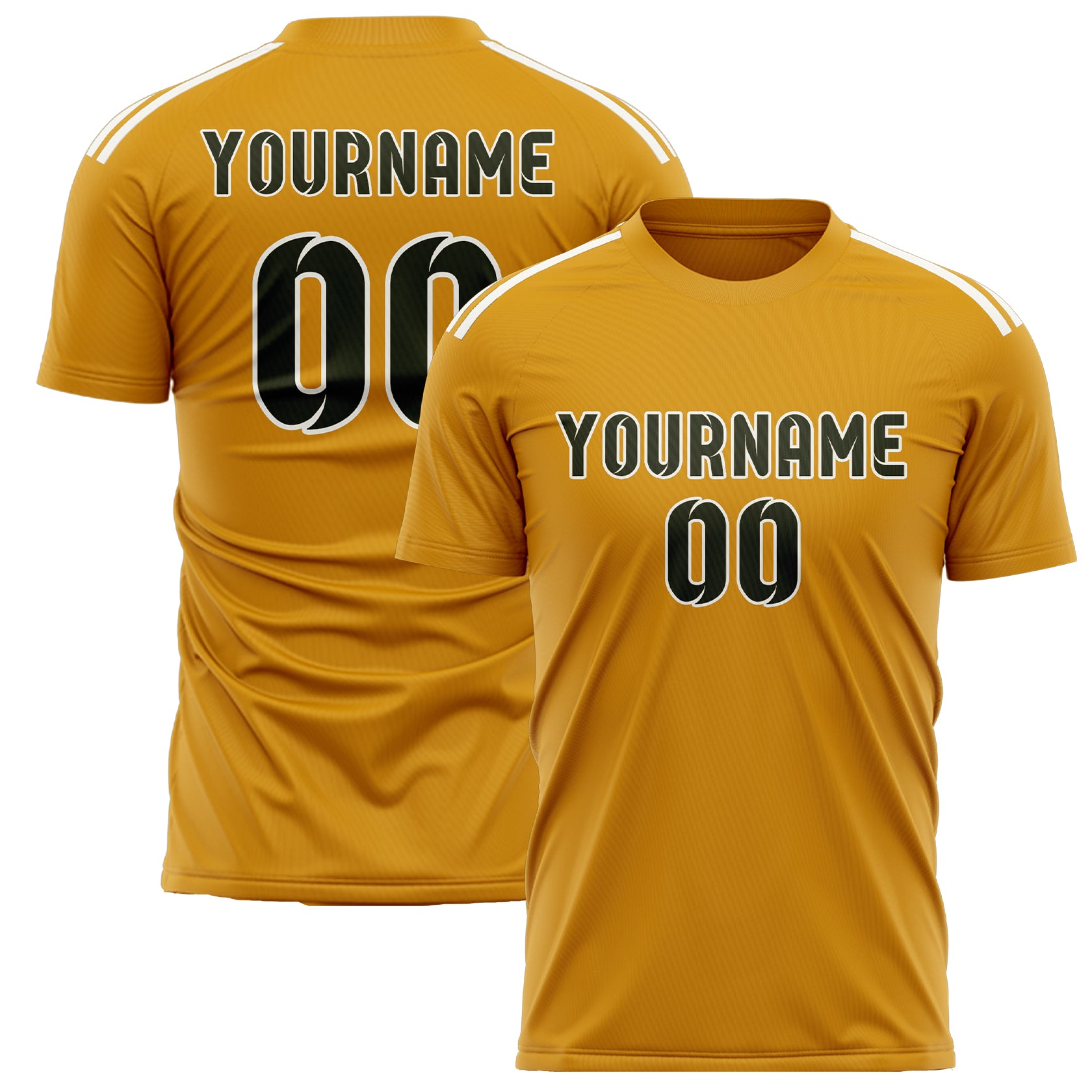 Maillot de football personnalisé jaune olive
