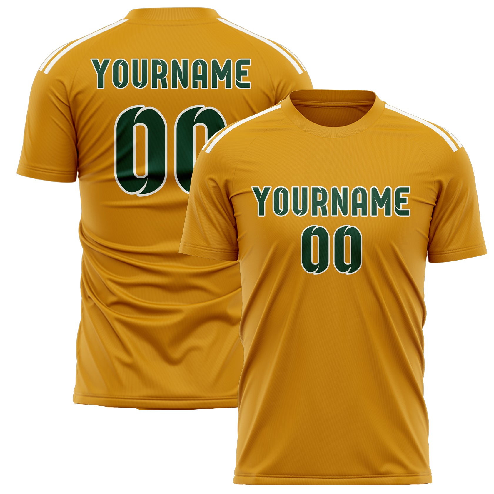 Maillot de football personnalisé jaune et vert