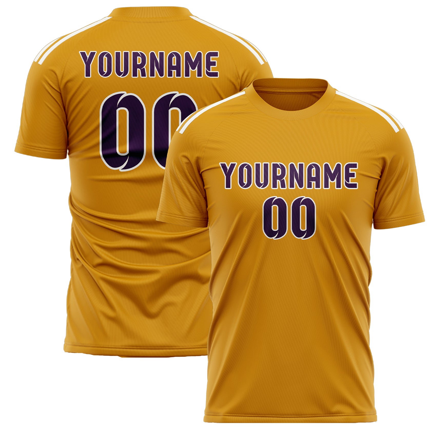 Maillot de football personnalisé jaune et violet