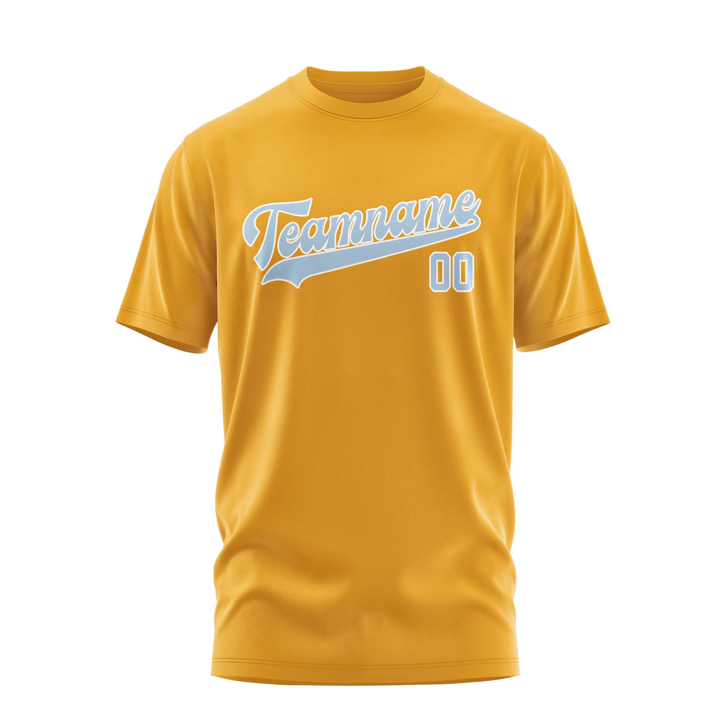 T-shirt personnalisé jaune clair et bleu clair