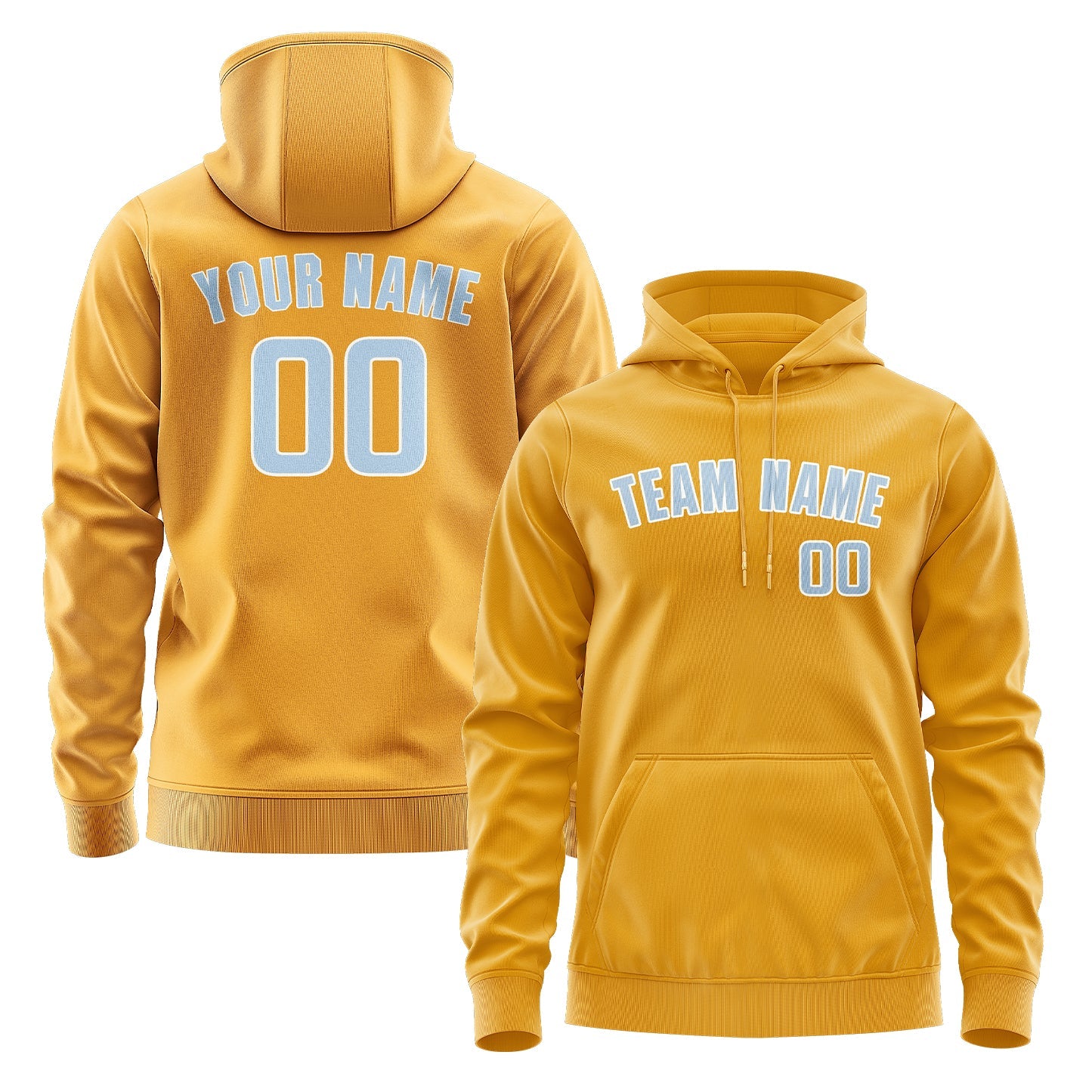 Sweat à capuche personnalisé jaune et bleu clair 