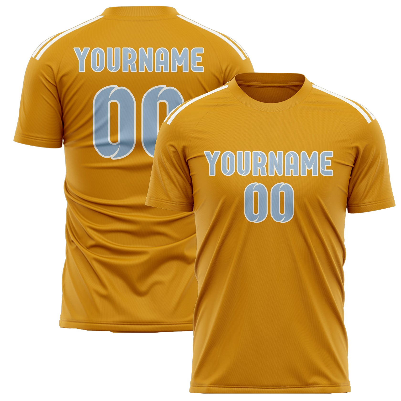 Maillot de football personnalisé jaune et bleu clair