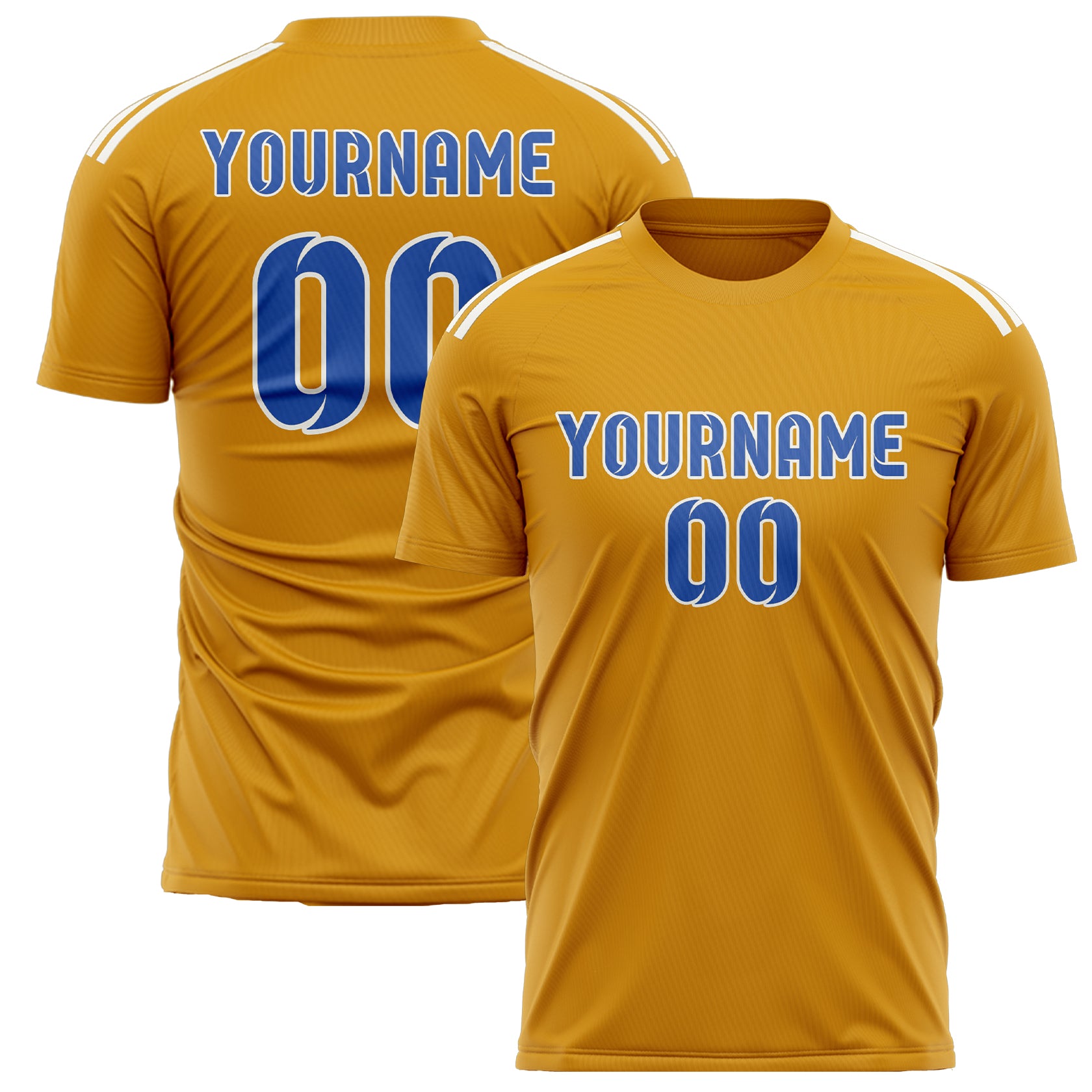 Maillot de football personnalisé jaune et bleu ciel