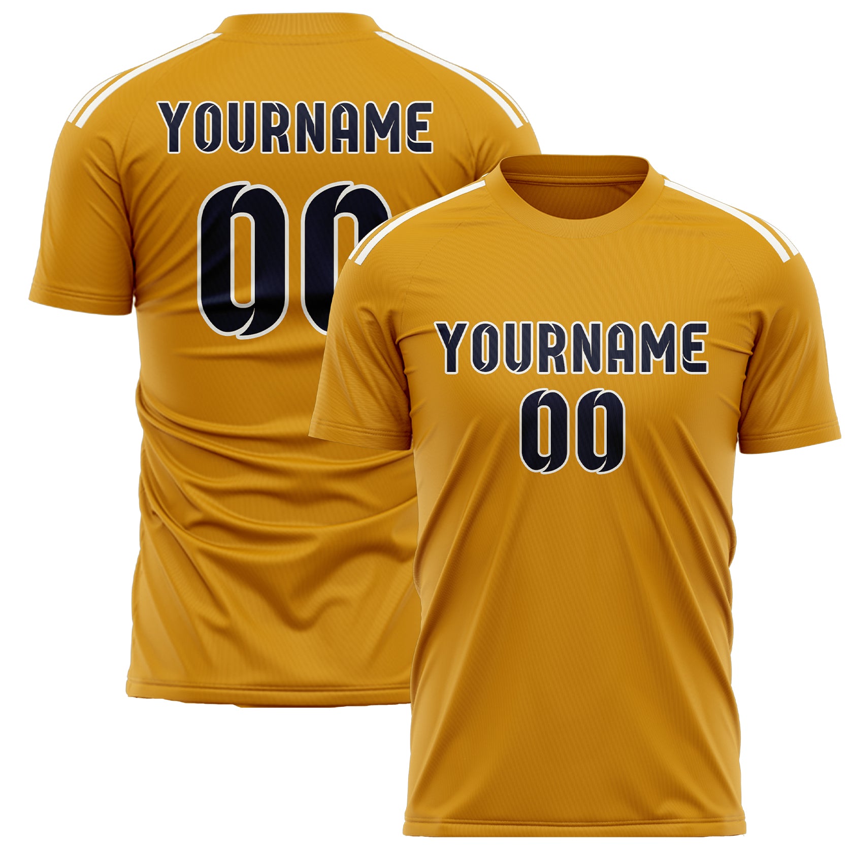 Maillot de football personnalisé jaune et marine