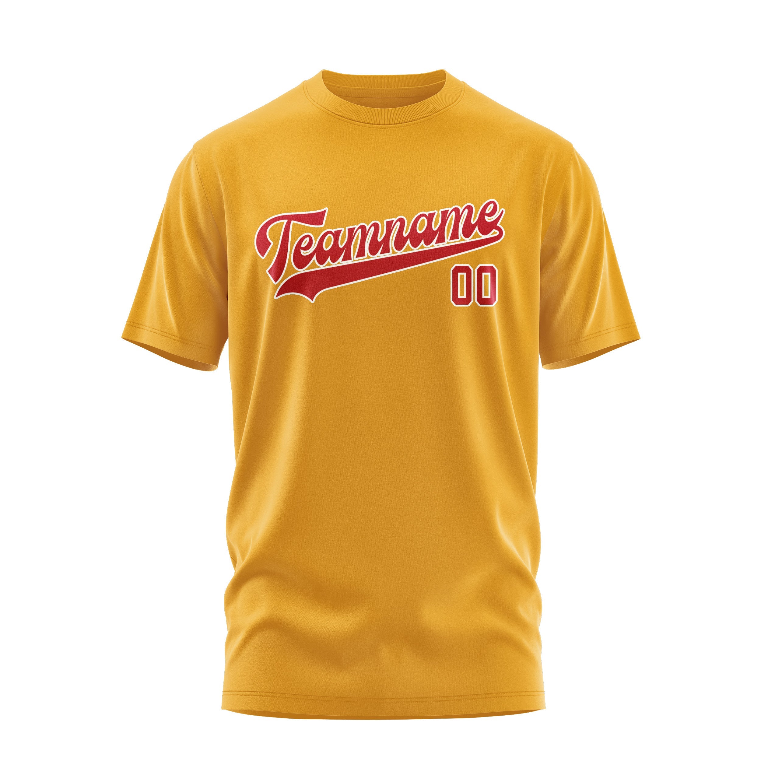 T-shirt personnalisé jaune et rouge