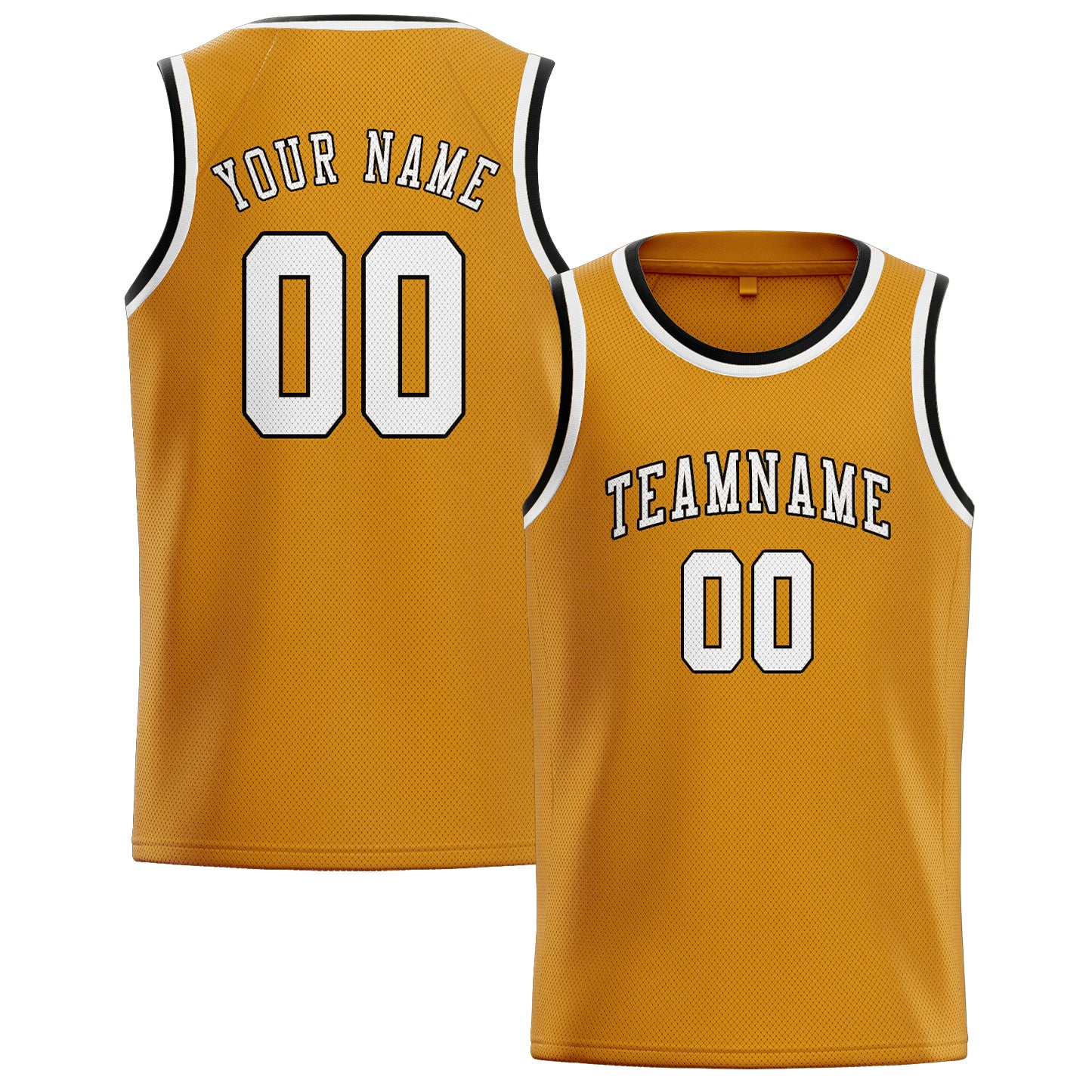 Maillot de basketball jaune et blanc personnalisé