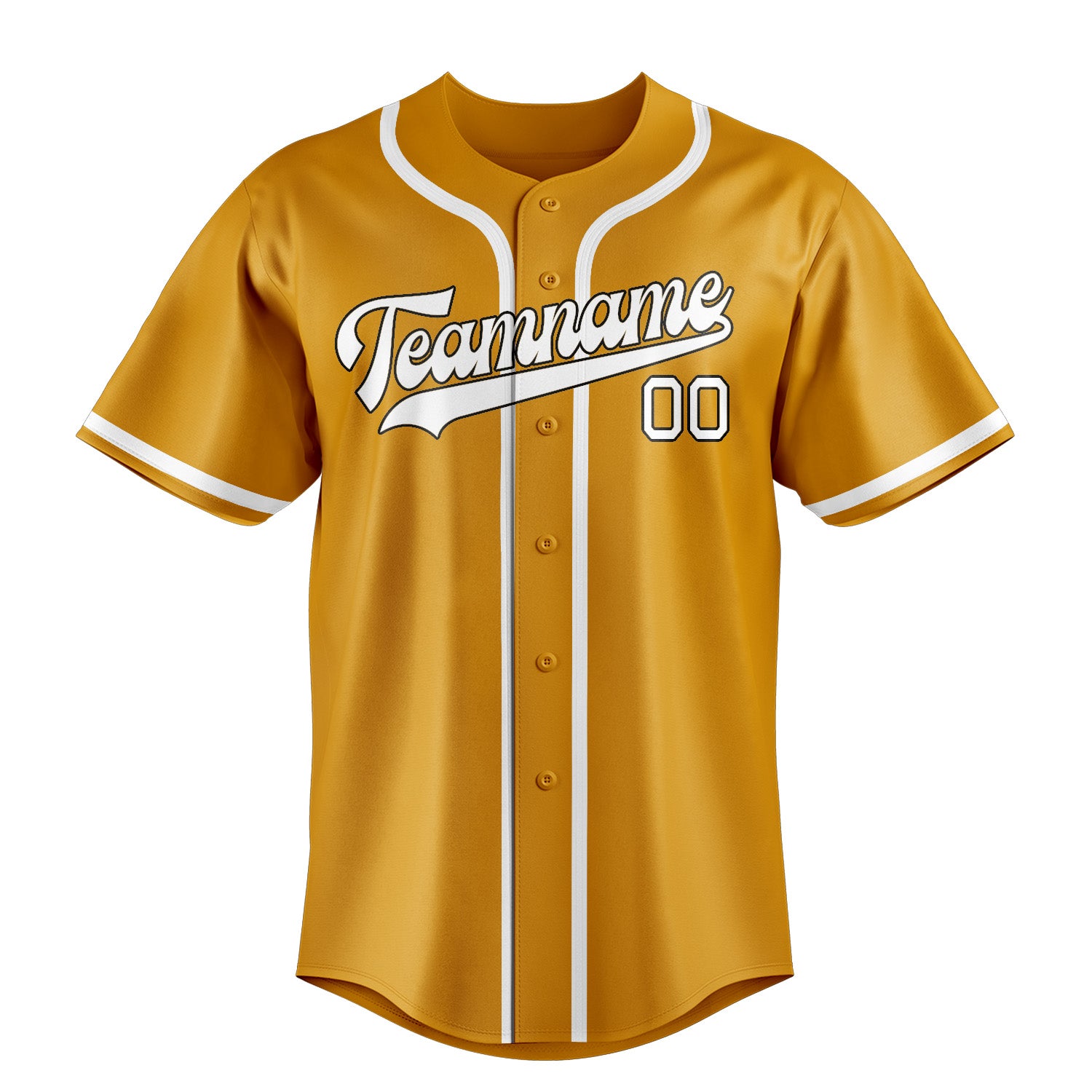 Maillot de baseball jaune et blanc personnalisé