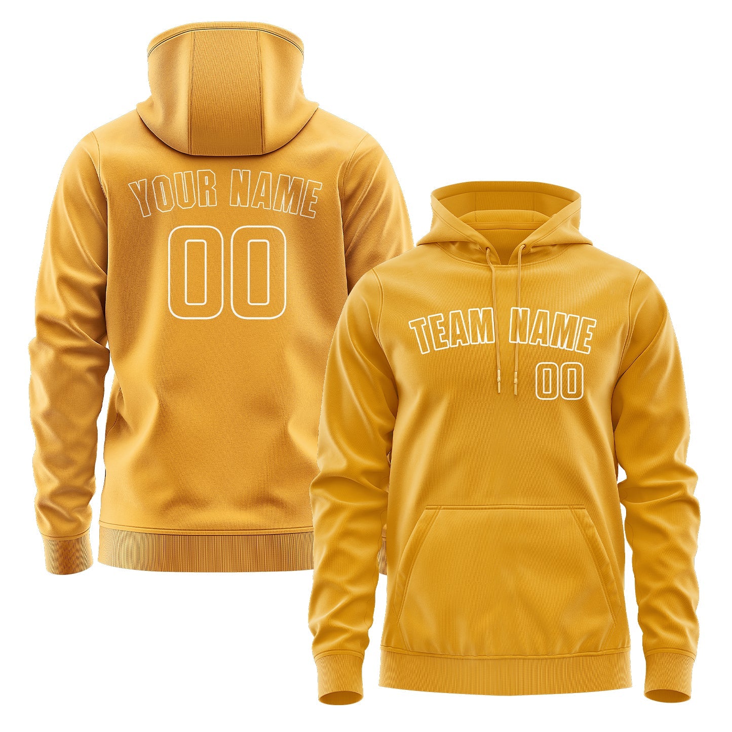 Sweat à capuche jaune personnalisé 
