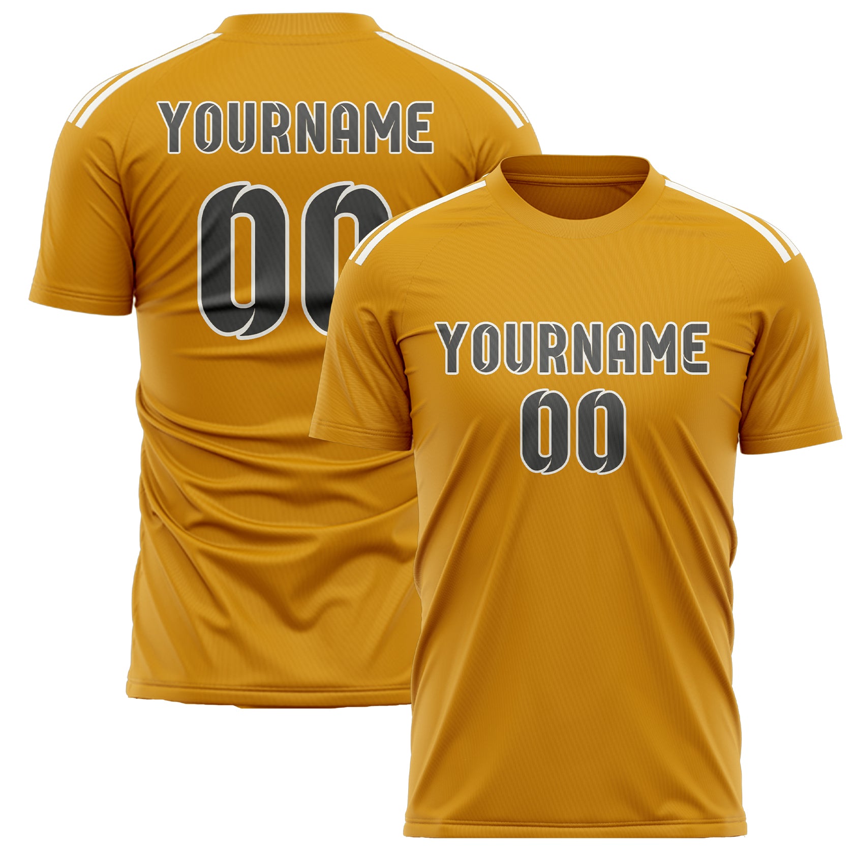 Maillot de football personnalisé jaune et gris foncé