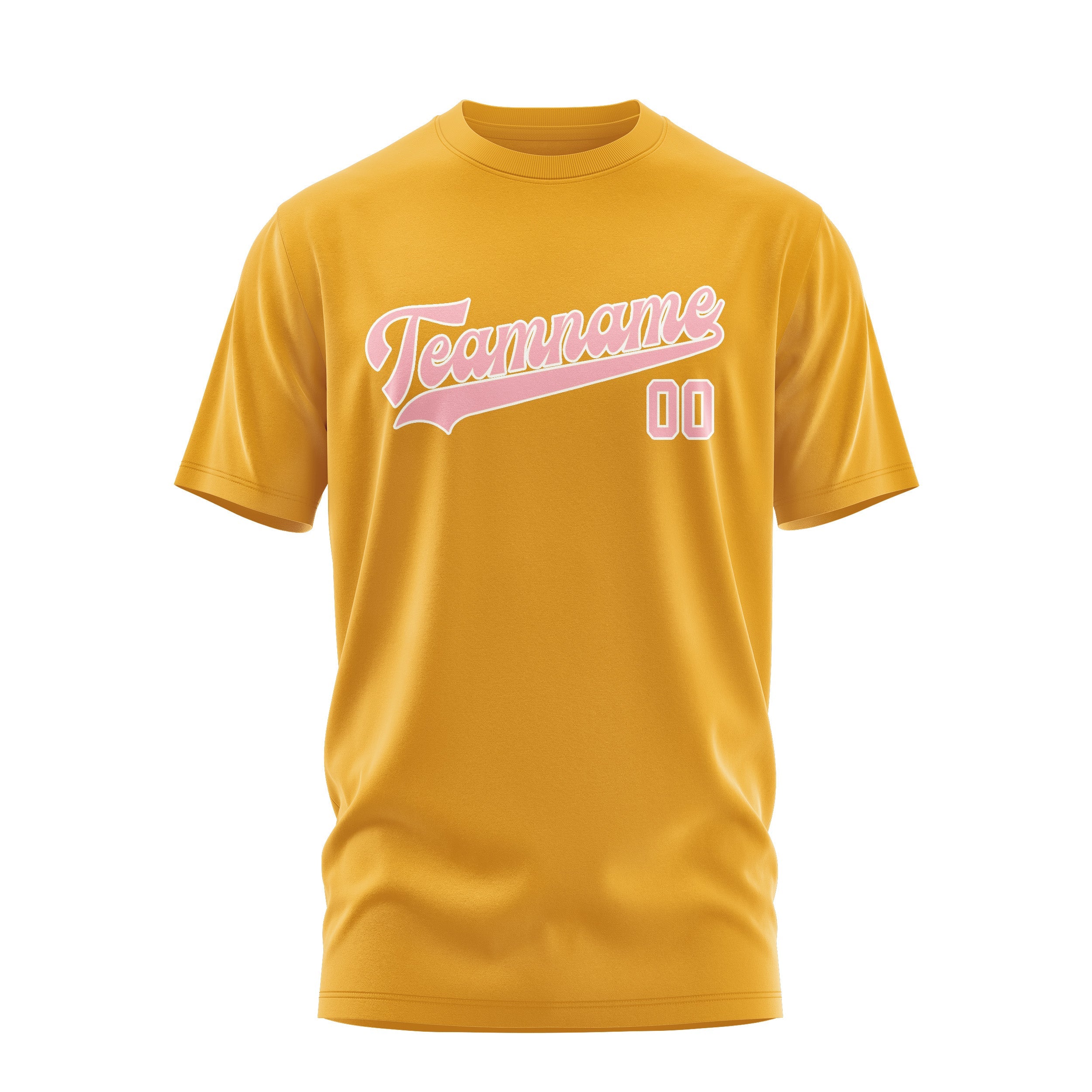 T-shirt personnalisé jaune clair et rose clair
