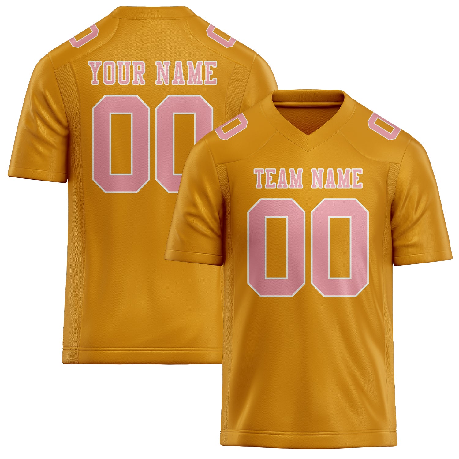Maillot de football personnalisé jaune et rose clair
