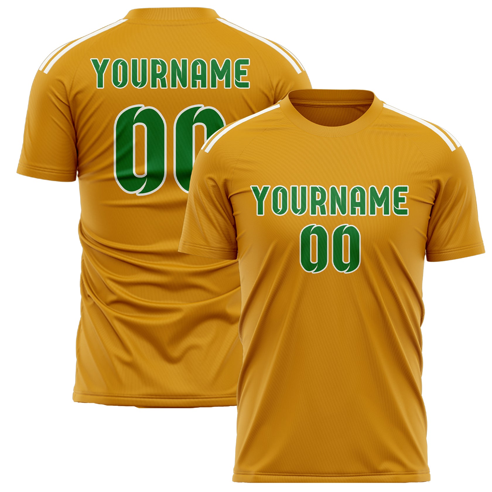 Maillot de football personnalisé jaune et vert émeraude