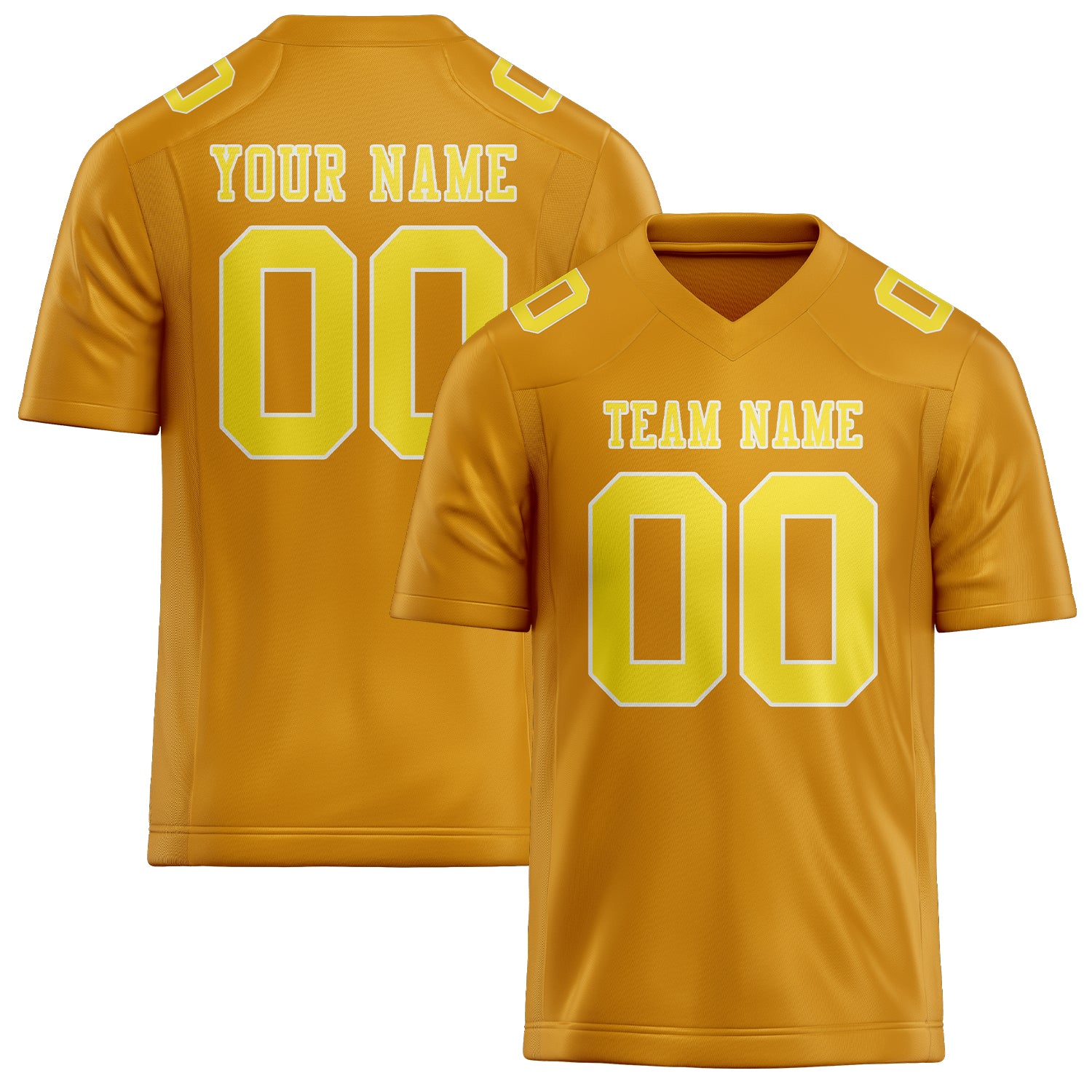 Maillot de football jaune clair personnalisé