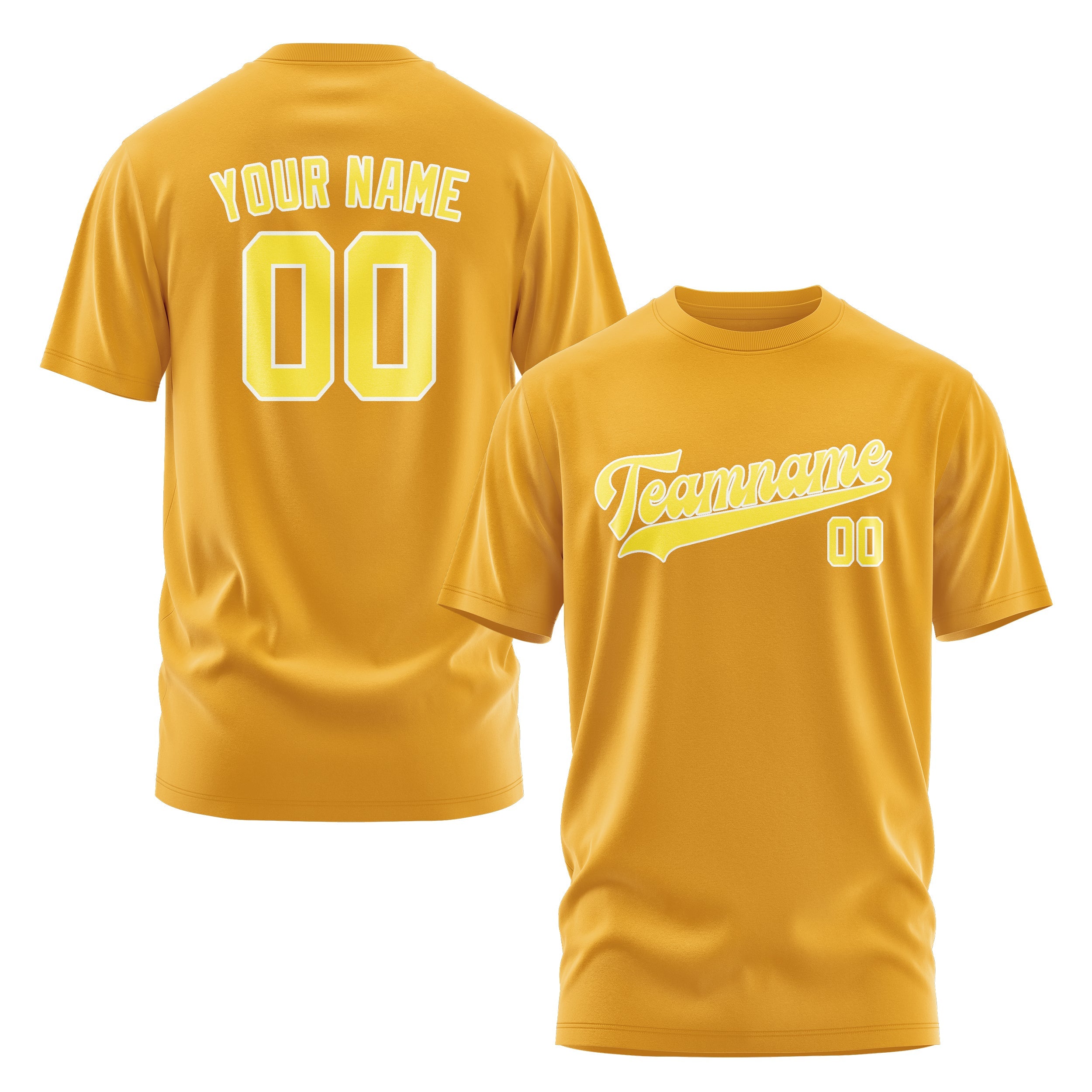 T-shirt jaune clair personnalisé