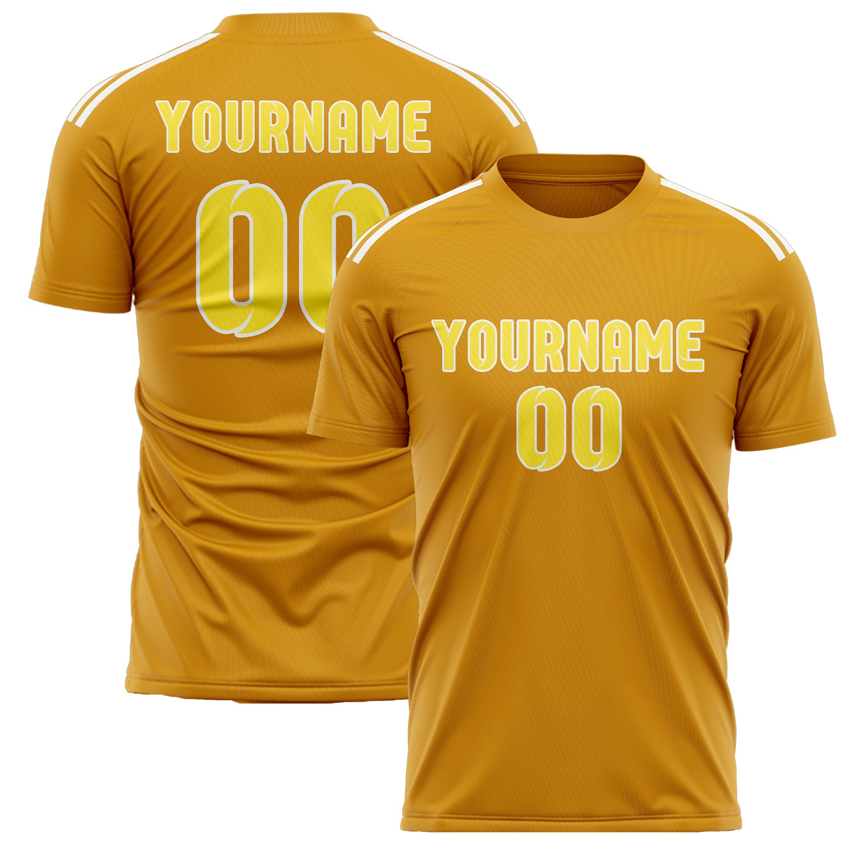 Maillot de football jaune clair personnalisé