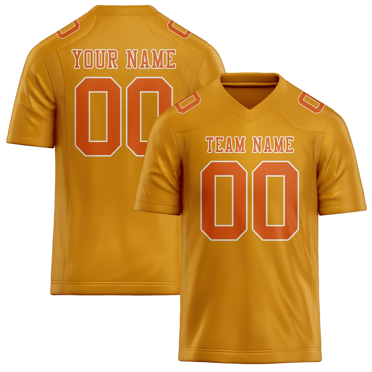 Maillot de football personnalisé jaune orange