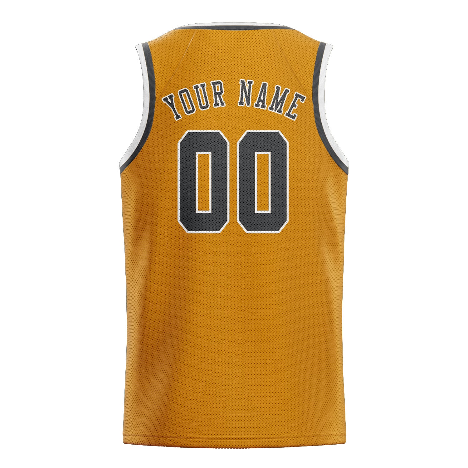 Maillot de basketball personnalisé jaune et gris foncé