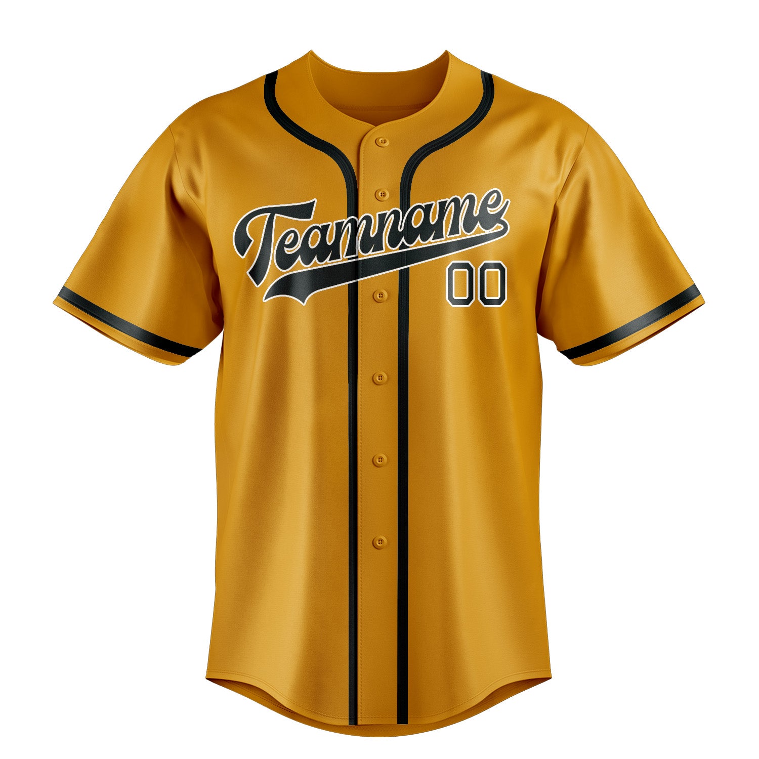 Maillot de baseball personnalisé jaune et gris foncé