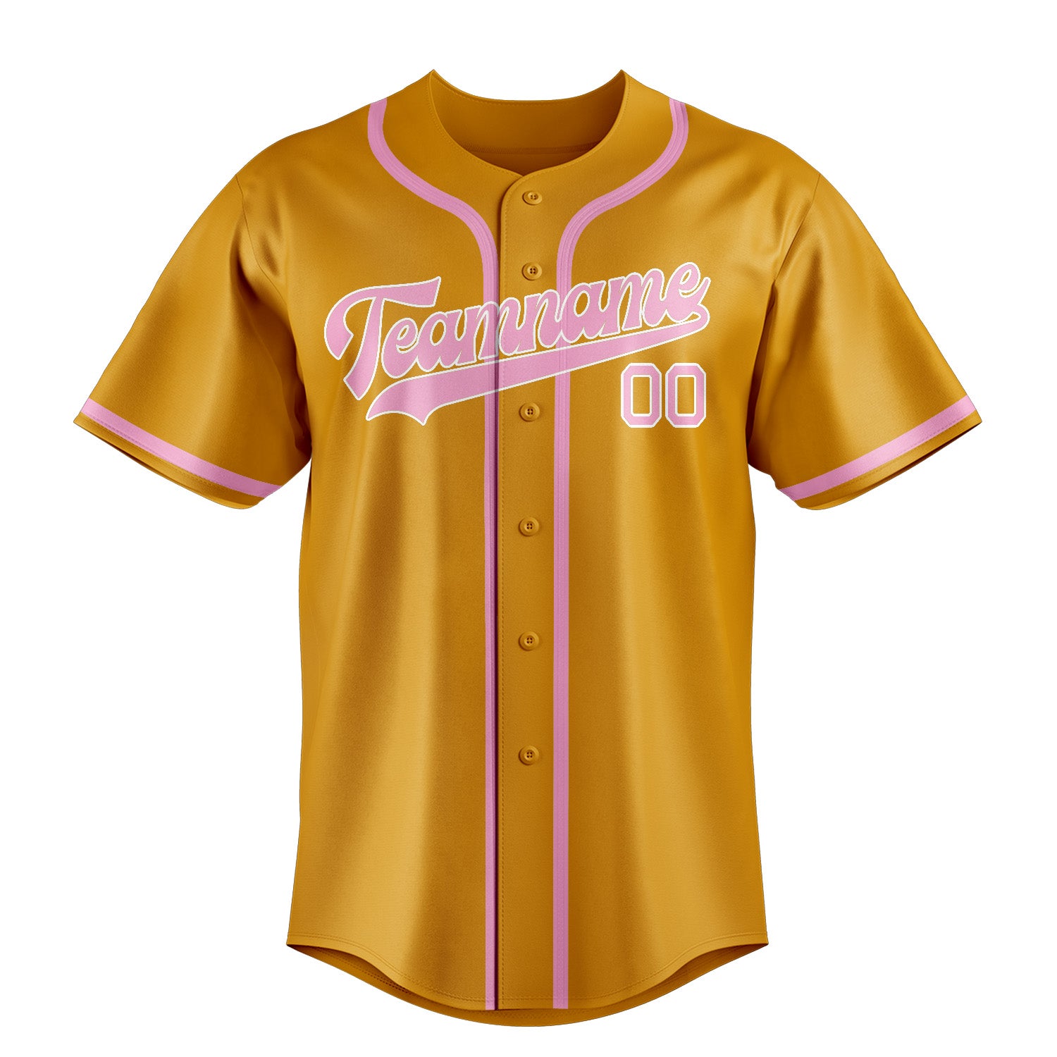Maillot de baseball personnalisé jaune et rose clair