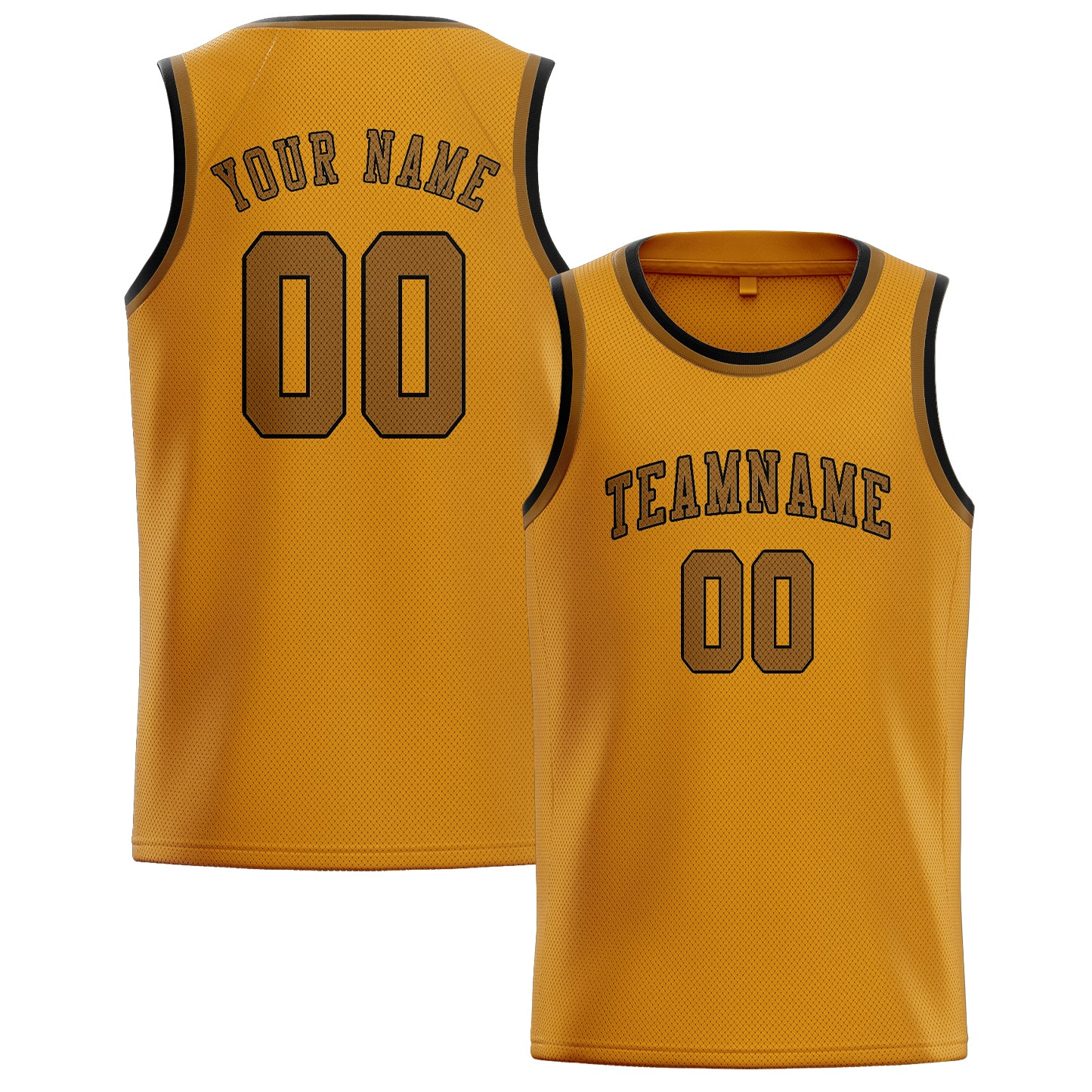 Maillot de basketball jaune kaki personnalisé