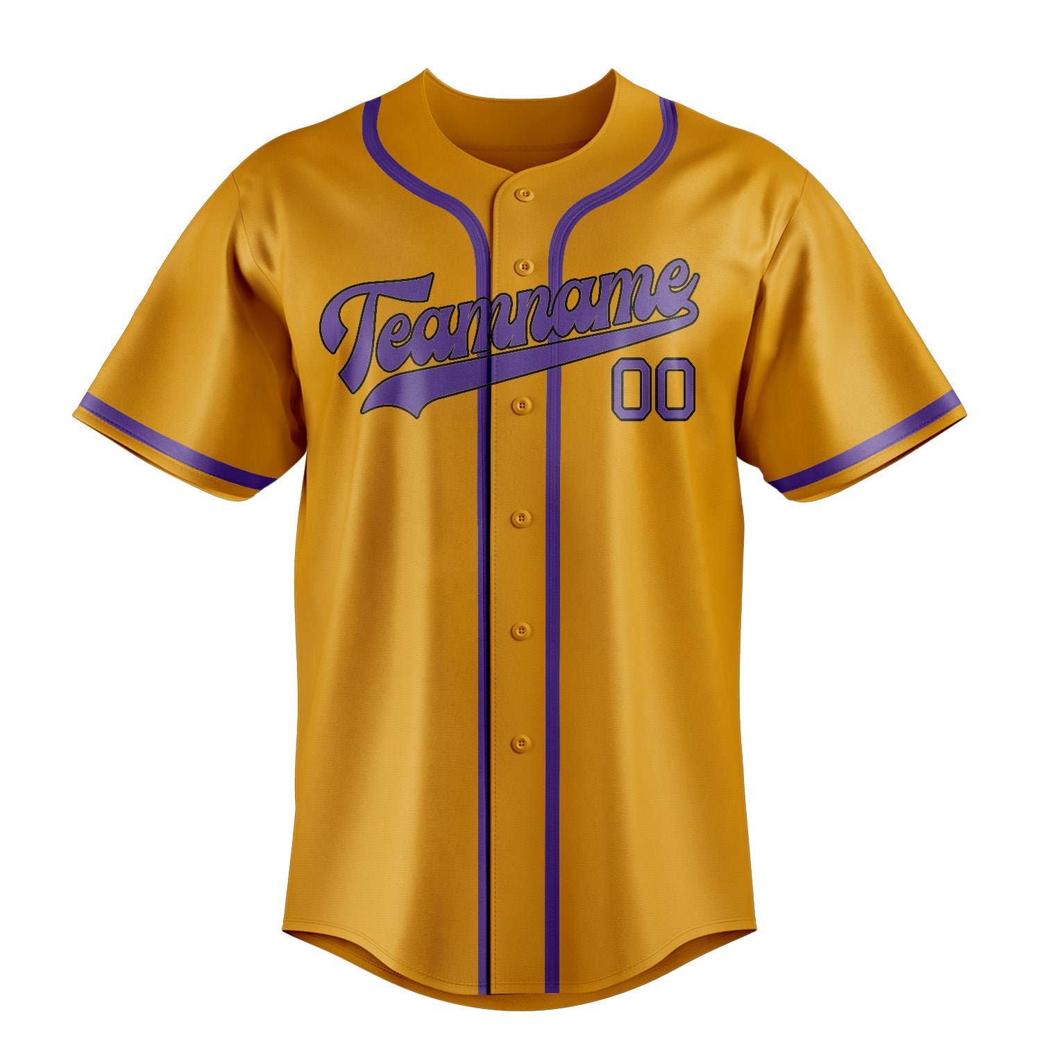 Maillot de baseball personnalisé jaune clair et violet