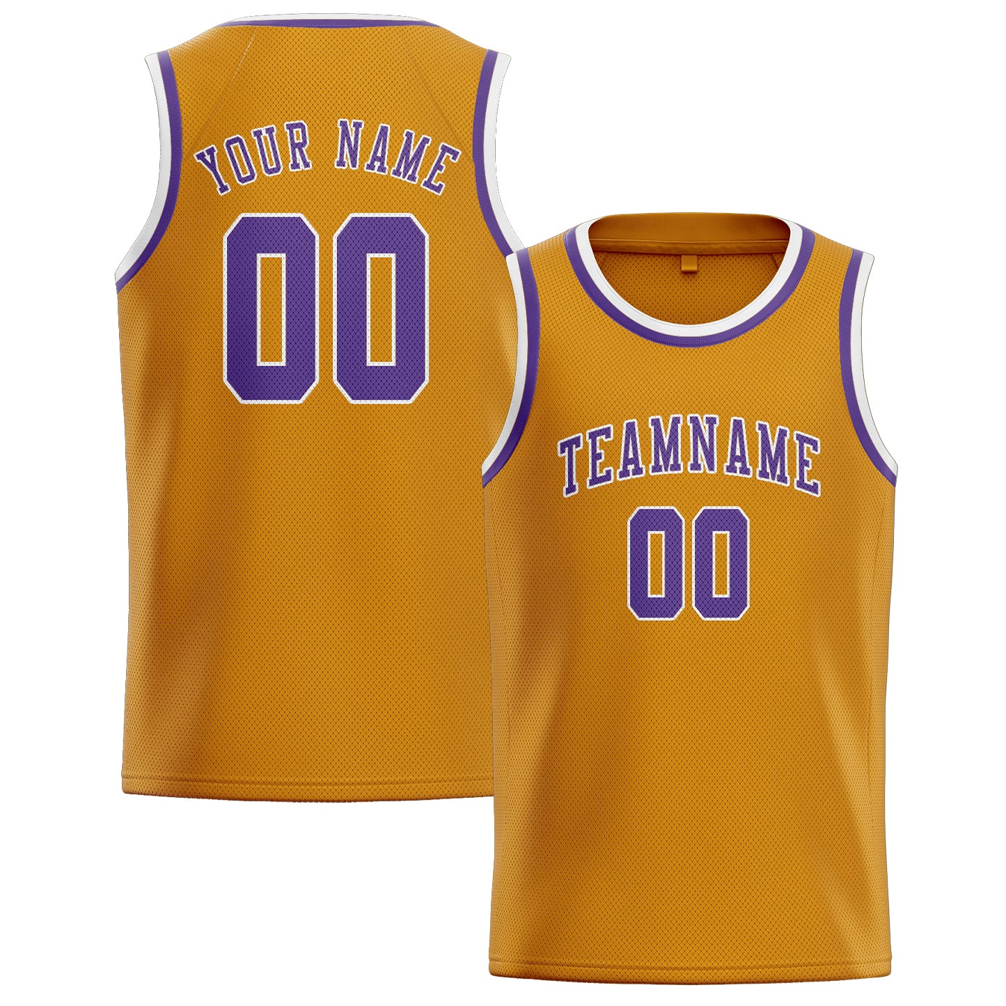 Maillot de basketball personnalisé jaune clair/violet clair