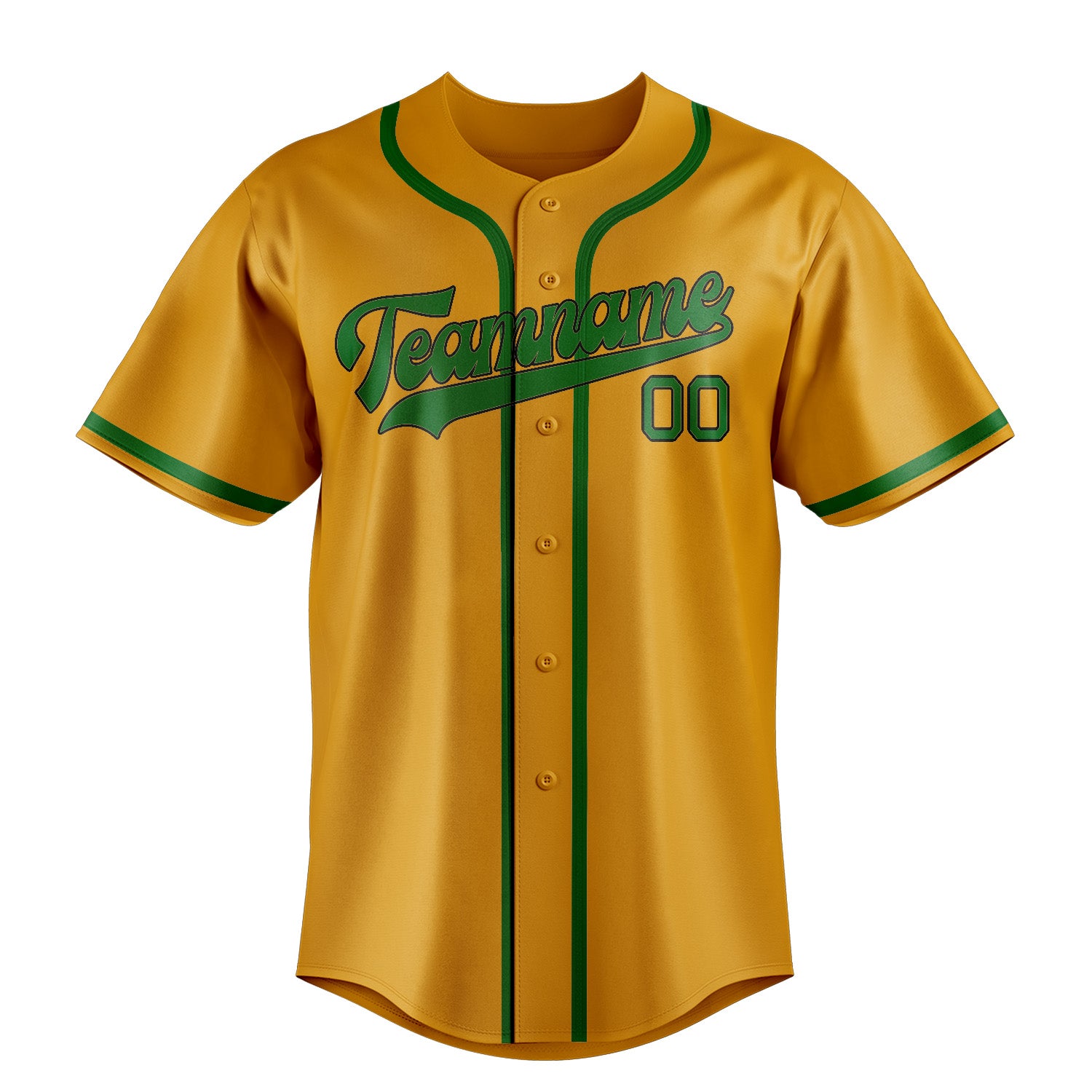 Maillot de baseball personnalisé jaune et vert émeraude