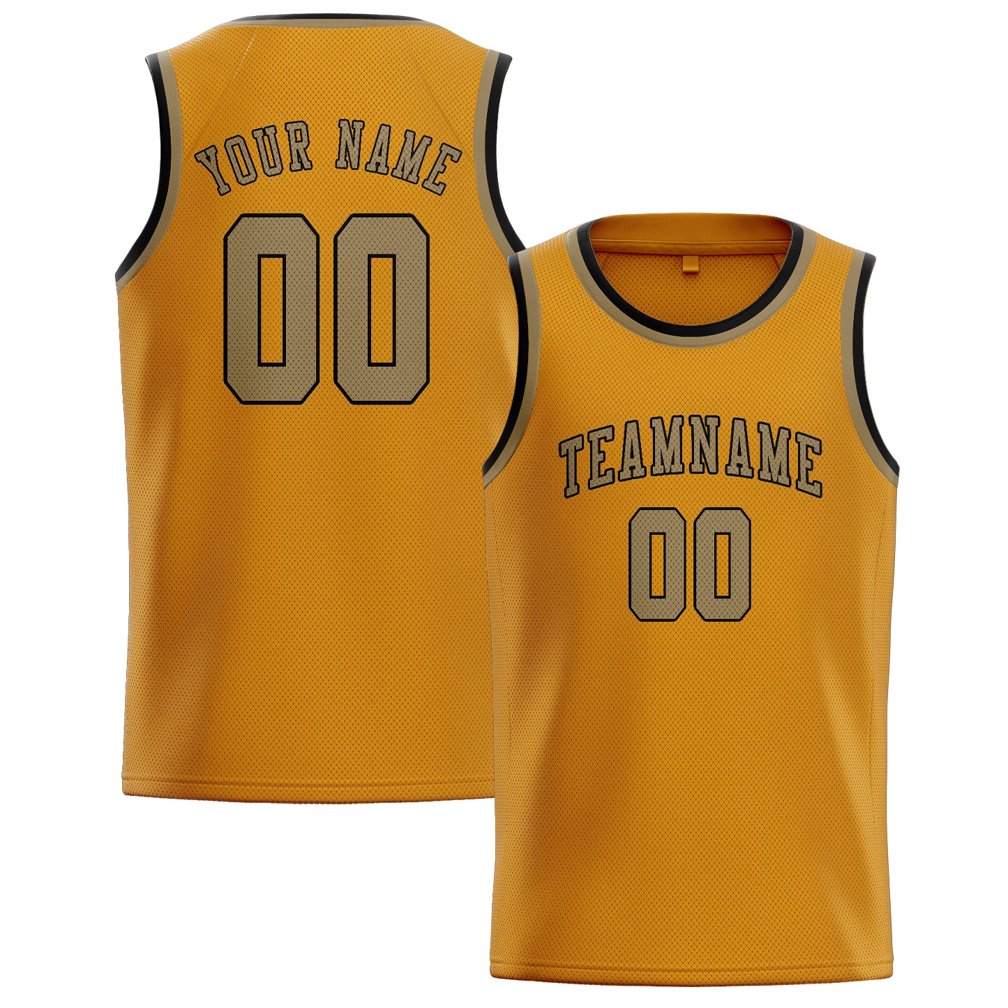 Maillot de basketball personnalisé jaune clair kaki