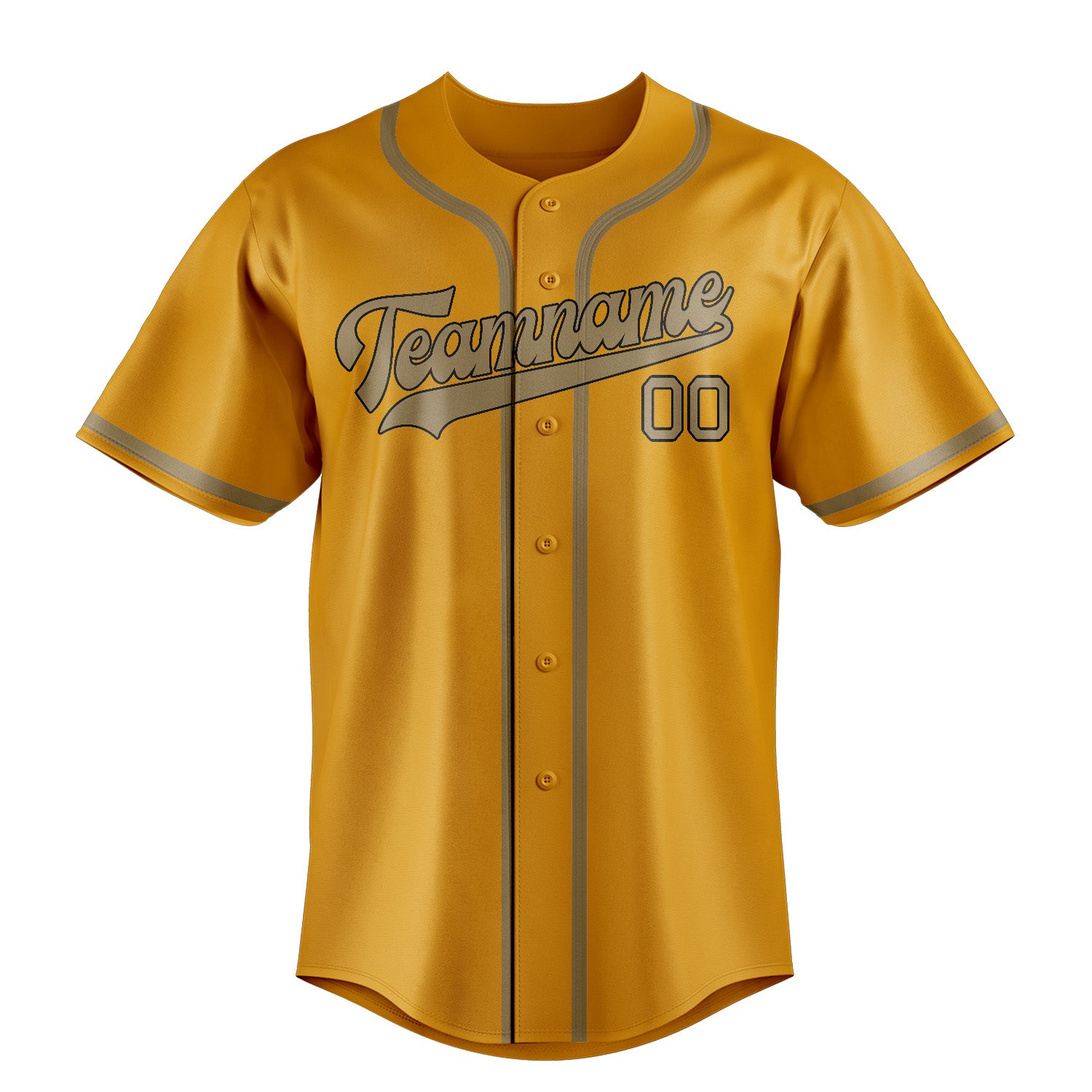 Maillot de baseball personnalisé jaune clair kaki