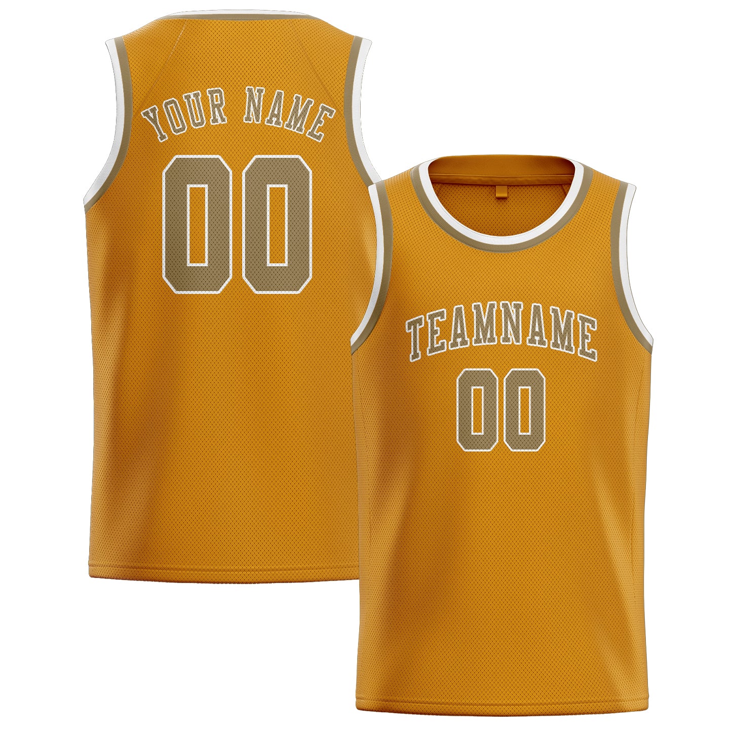 Maillot de basketball personnalisé jaune clair kaki