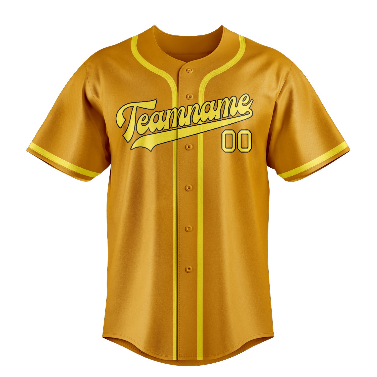 Maillot de baseball jaune clair personnalisé