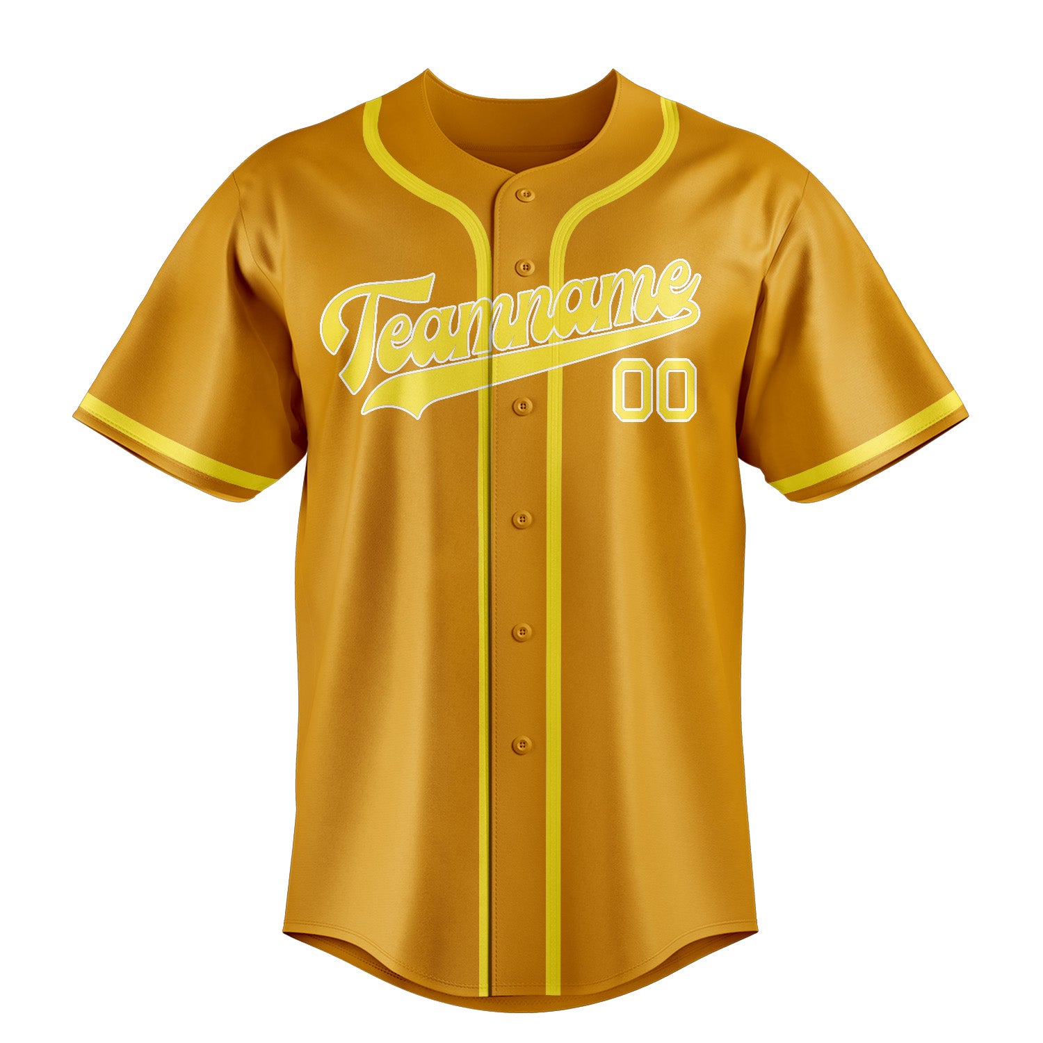 Maillot de baseball jaune clair personnalisé
