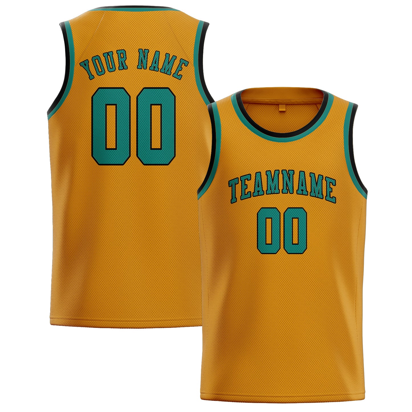 Maillot de basketball personnalisé jaune, bleu et vert
