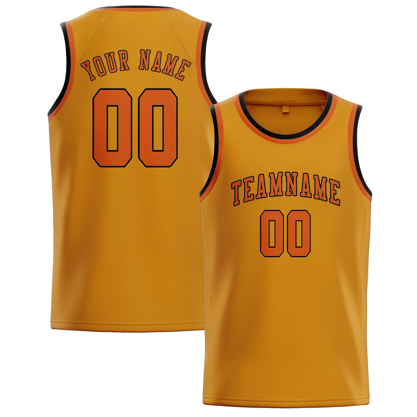 Maillot de basketball personnalisé jaune orange