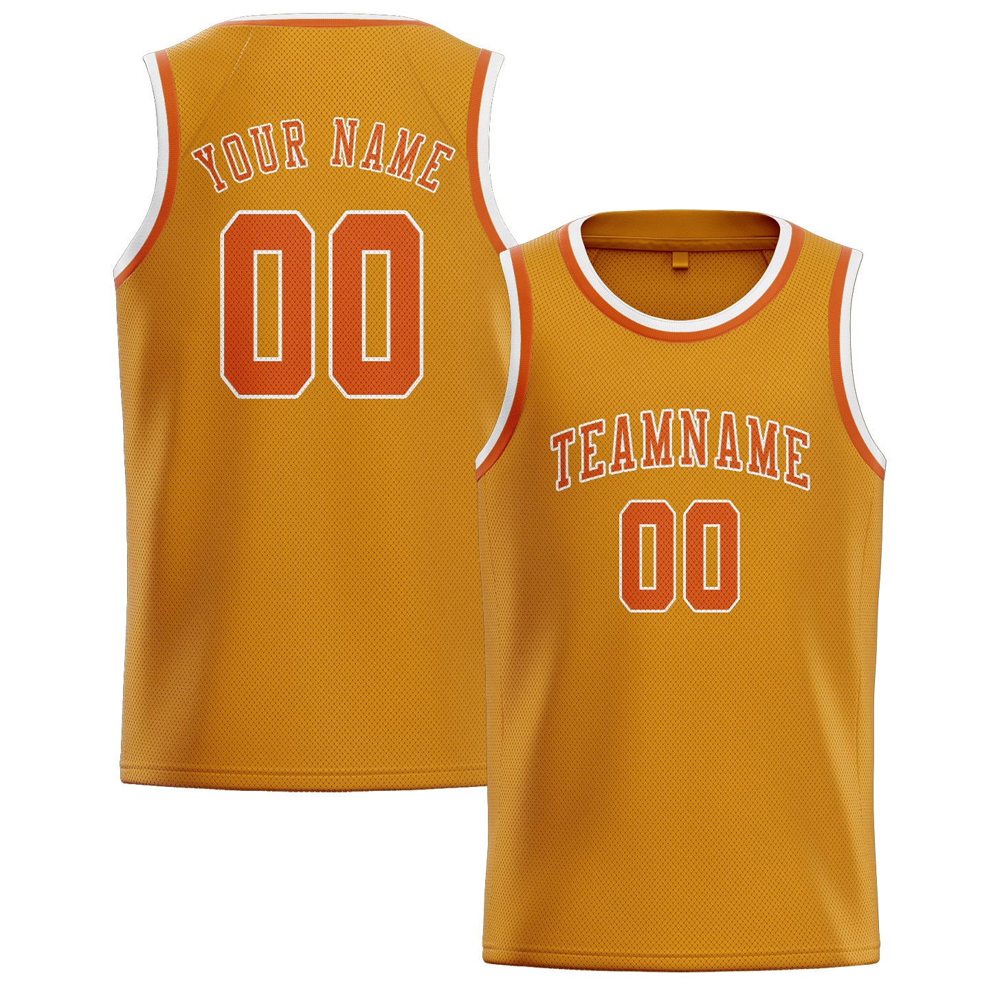 Maillot de basketball personnalisé jaune orange
