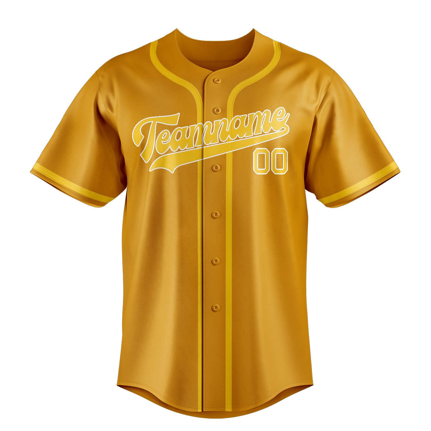 Maillot de baseball personnalisé jaune or
