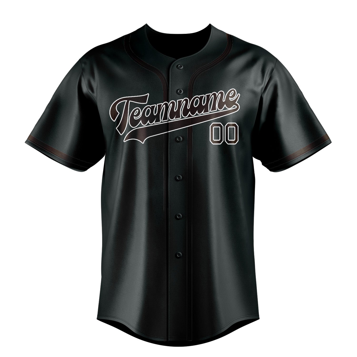 Maillot de baseball personnalisé gris foncé et marron
