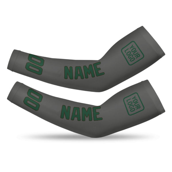Manchon de bras personnalisé gris foncé/vert