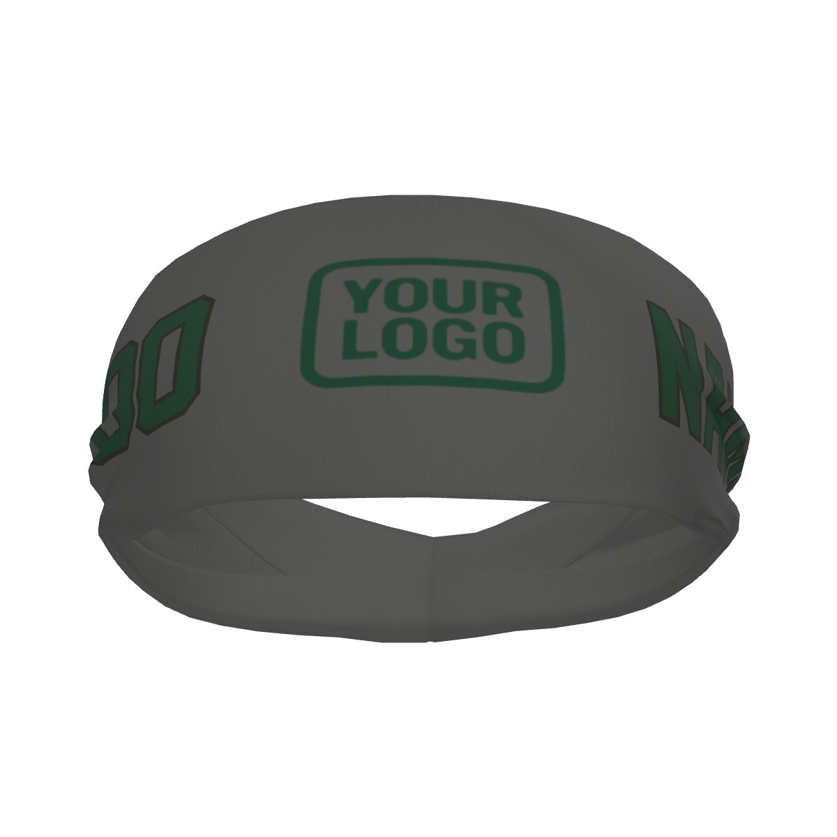 Bandeau de sport personnalisé gris foncé et vert