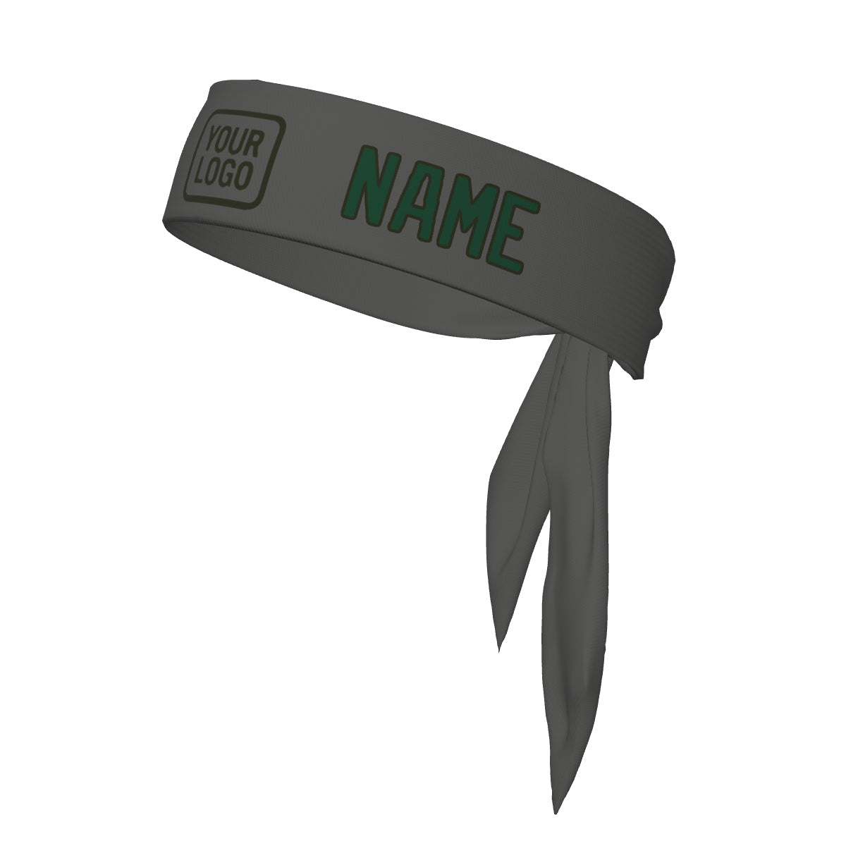 Bandeau personnalisé gris foncé et vert