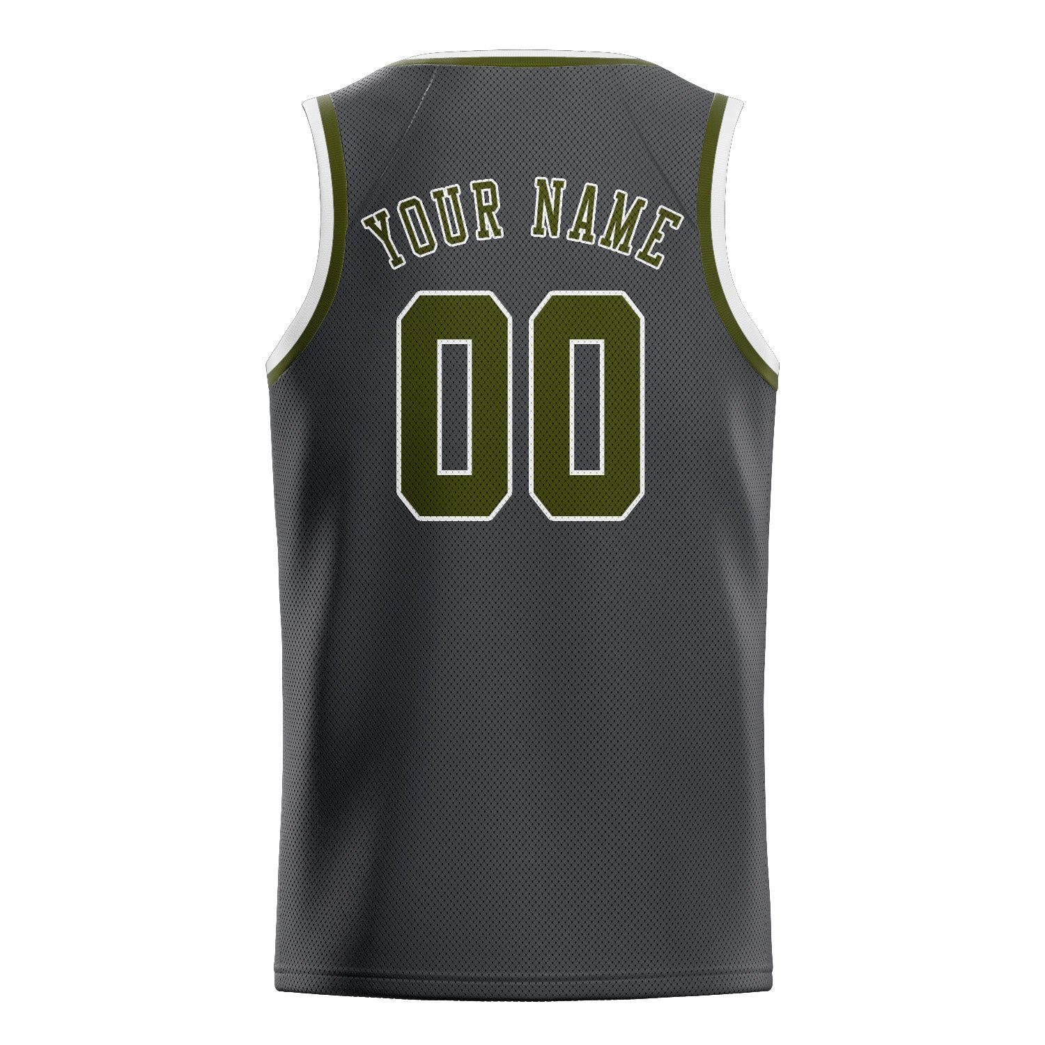 Maillot de basketball personnalisé gris foncé olive