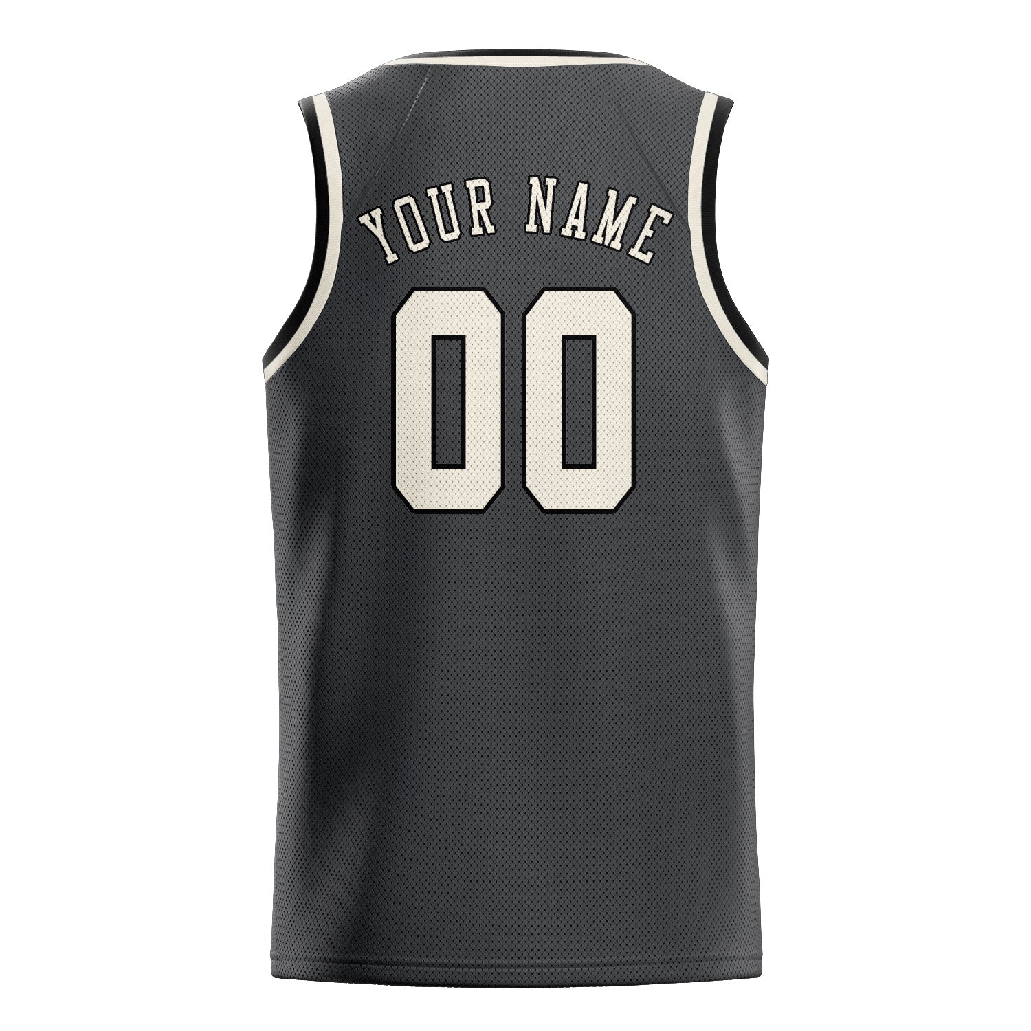 Maillot de basketball personnalisé gris foncé et crème
