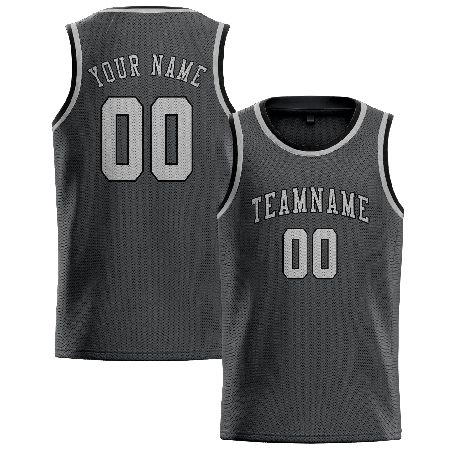 Maillot de basketball gris foncé personnalisé
