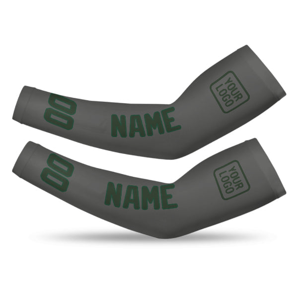 Manchon de bras personnalisé gris foncé/vert foncé
