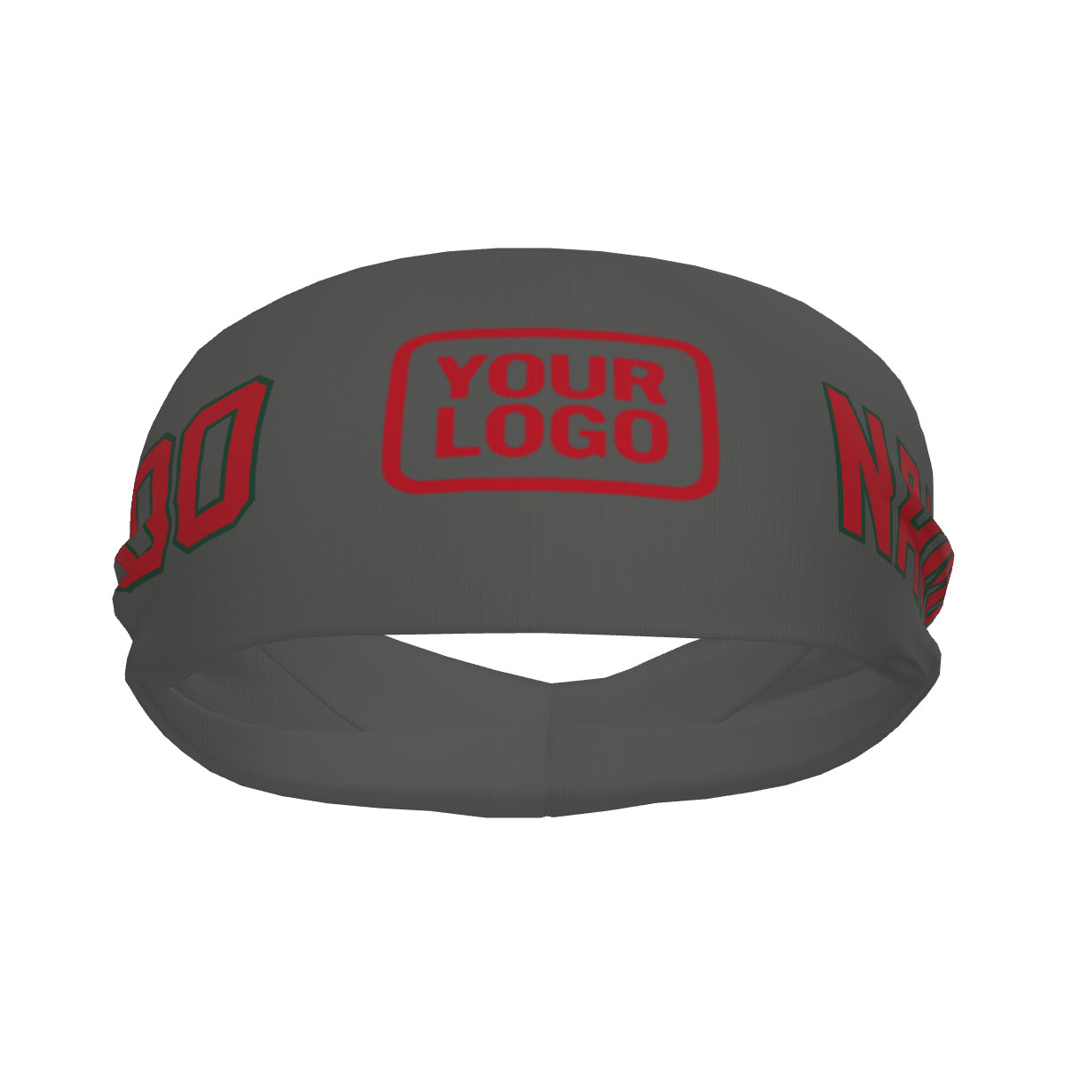 Bandeau de sport personnalisé gris foncé et rouge